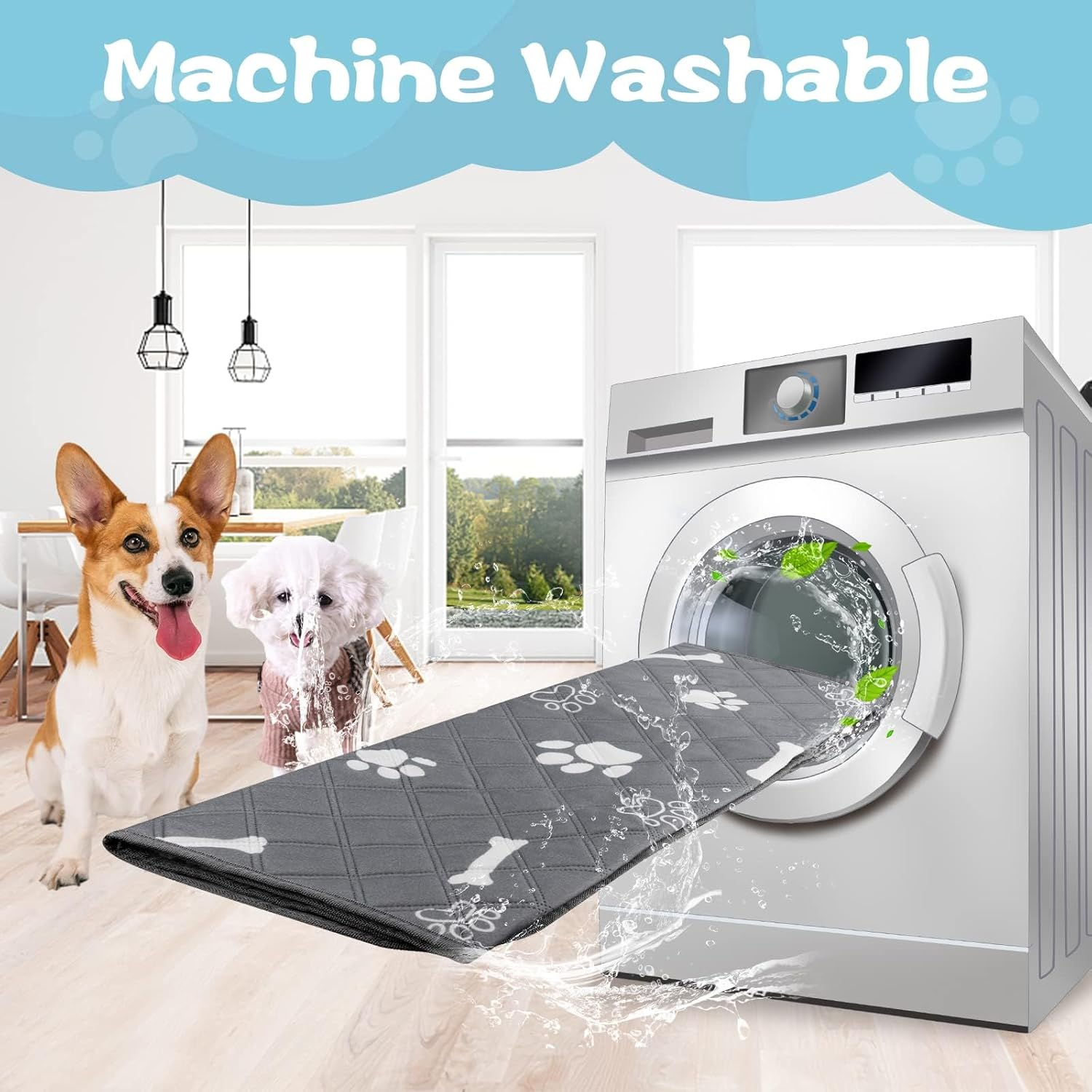 BLAZDEVE Washable Reusable Puppy Pads, Eco Puppy Training Pads, Super Absorbent Leak-Proof Incontinence Pet Pee Pad with Anti-Slip Bottom for Indoor, Cat Dog Pee Pads for Home, Car, Travel image number 6