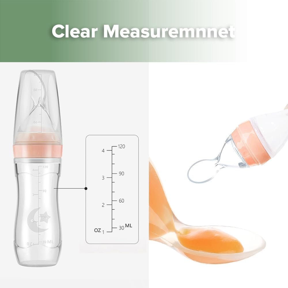 Haakaa Silicone Baby Food Dispensing Spoon Feeder 120Ml - Squeeze Spoon Feeder for Infant| Feeding Spoon for Puree,Solid Food,Smoothie - 4M+ Baby Toddler Utensil - Grey image number 4