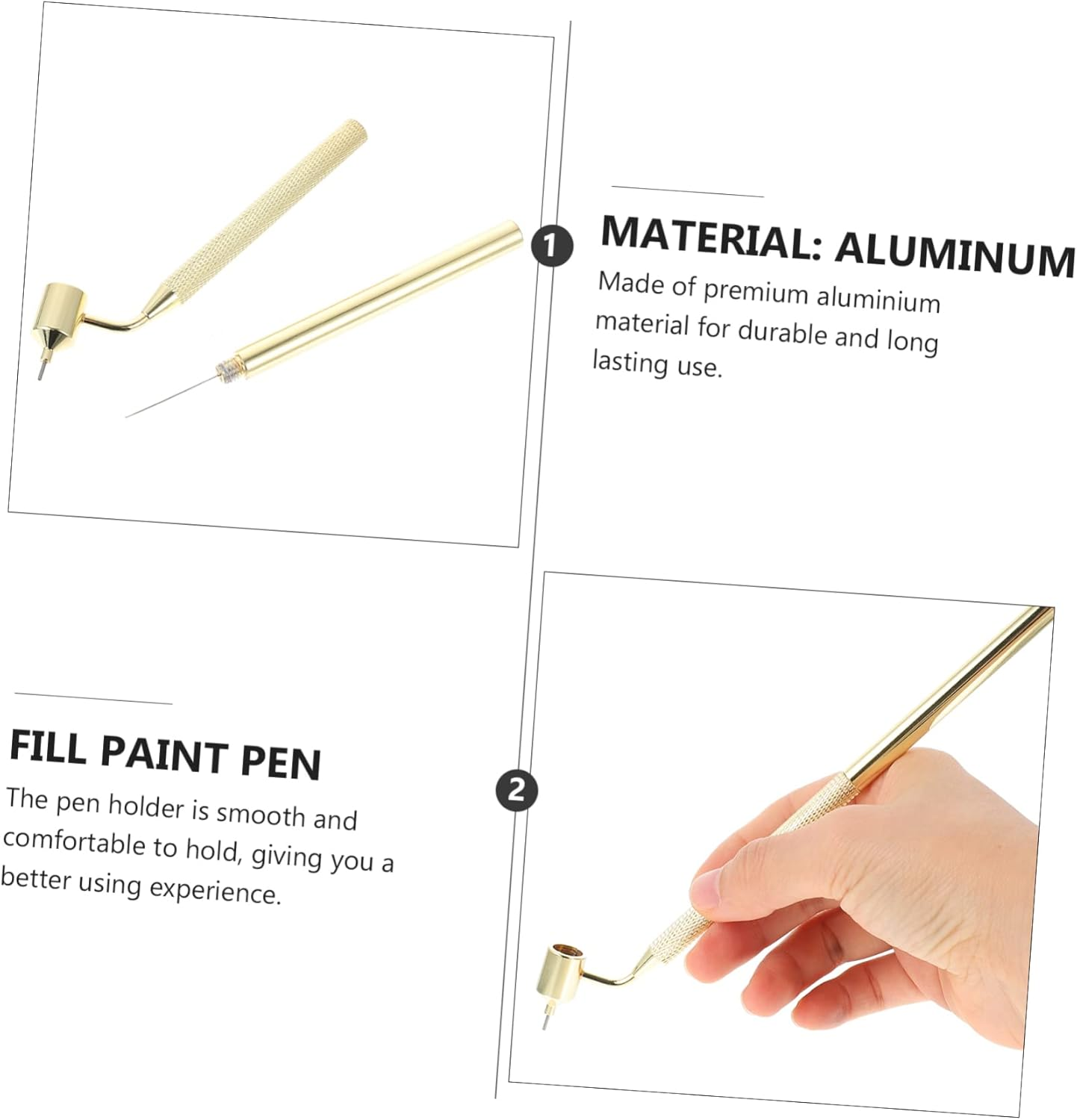 2Pcs Touch up Pen Precision Paint Pen Multi-Purpose Paint Applicator for Canvas Non-Slip Ergonomic Design Supply image number 6