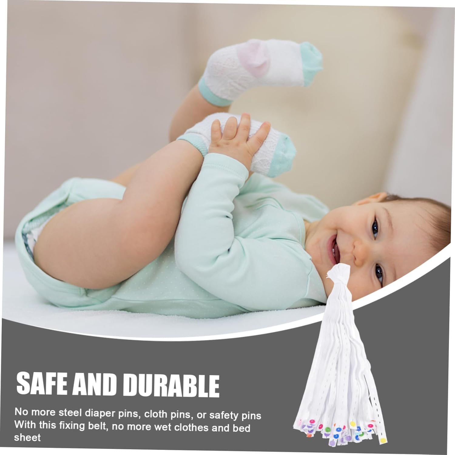 Diaper Fastening Buckles Comfortable Infant Diaper Buckle for Newborn 50Pcs Pack image number 5