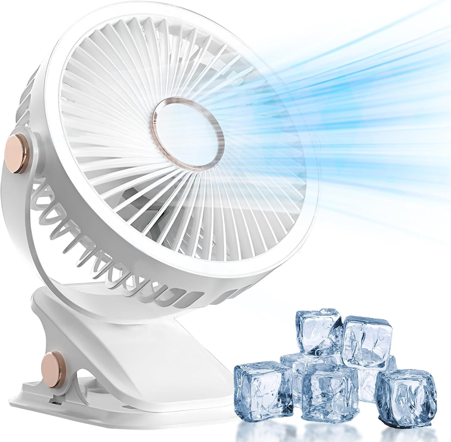 6 Inch USB Desk Fan with Sturdy Clip, 720&deg; Wide-Angle Rotating, 3 Speeds, 1200Mah Strong Wind Desktop Fan Suitable for Home, Office, Bedroom, Outdoor image number 2