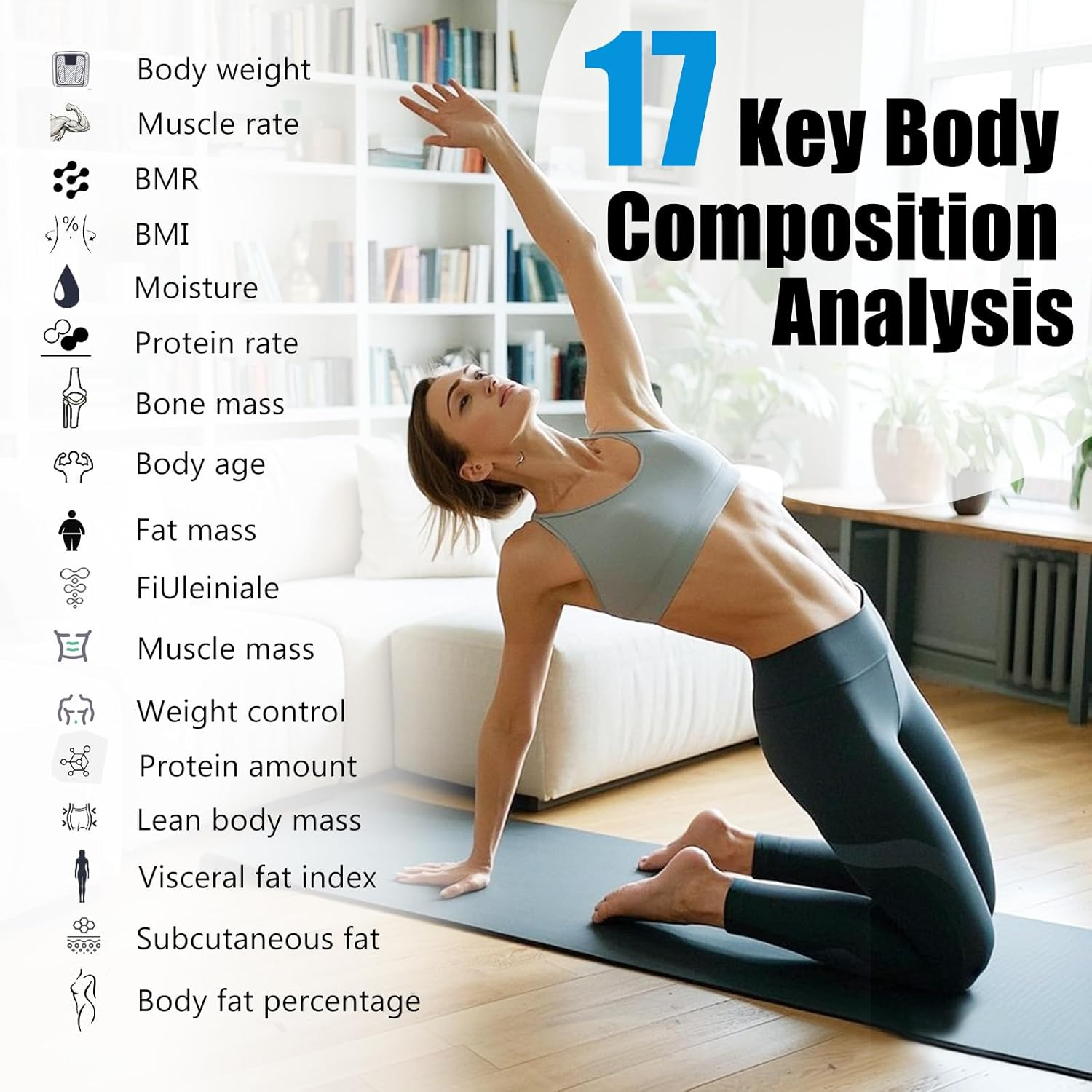 Smart Scale for Body Weight, Bluetooth Body Fat Scale with BMI, Muscle Mass, Body Composition, Digital Bathroom Scale, 400Lb/180Kg (Bathroom Scale-Black) image number 5