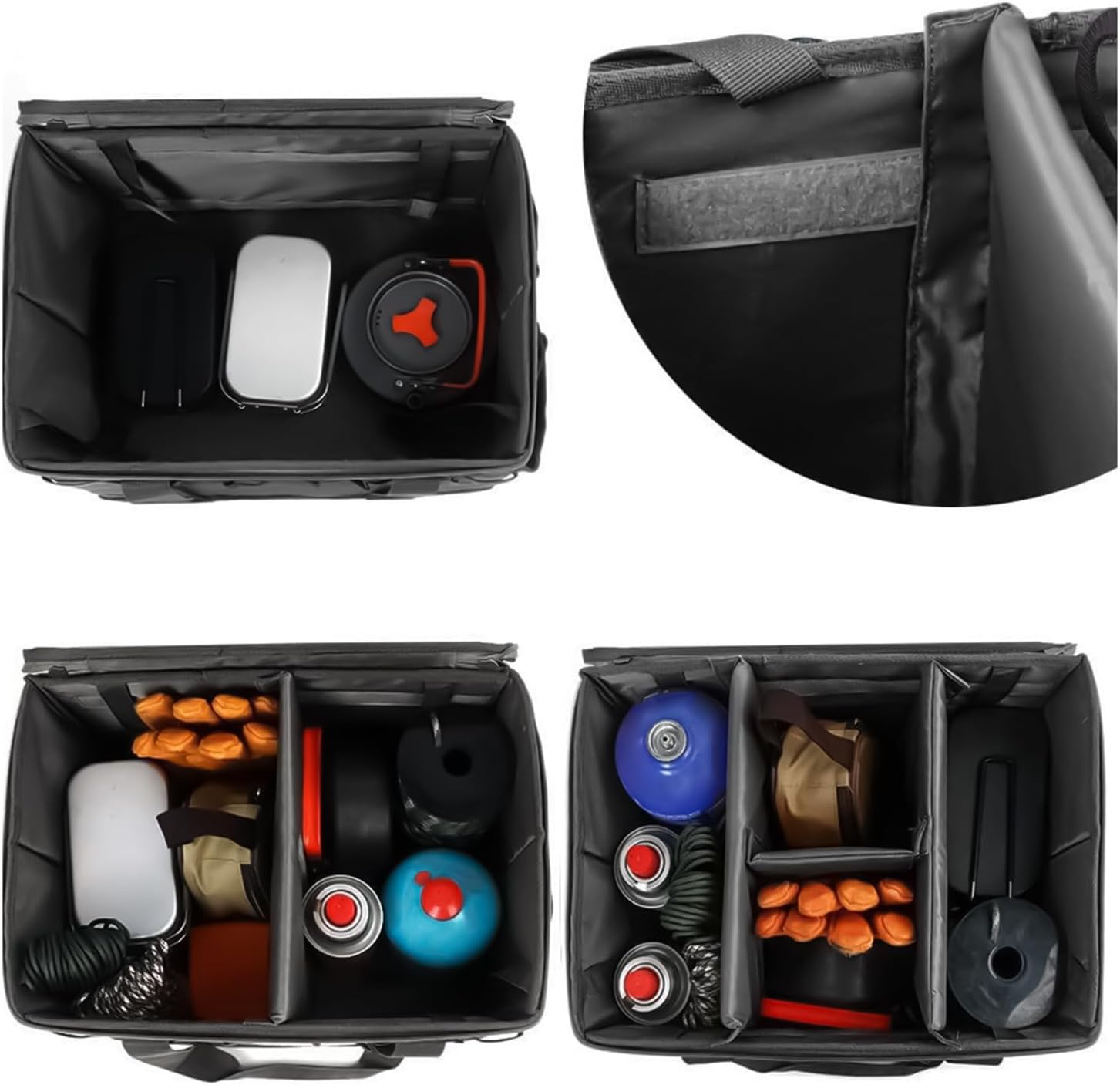 Camping Tote - 30L Foldable Cookware Organizer,Camping Storage Organizer with Handles | for Outdoor Gear Kitchen Travel Cookware Tool Equipment image number 4