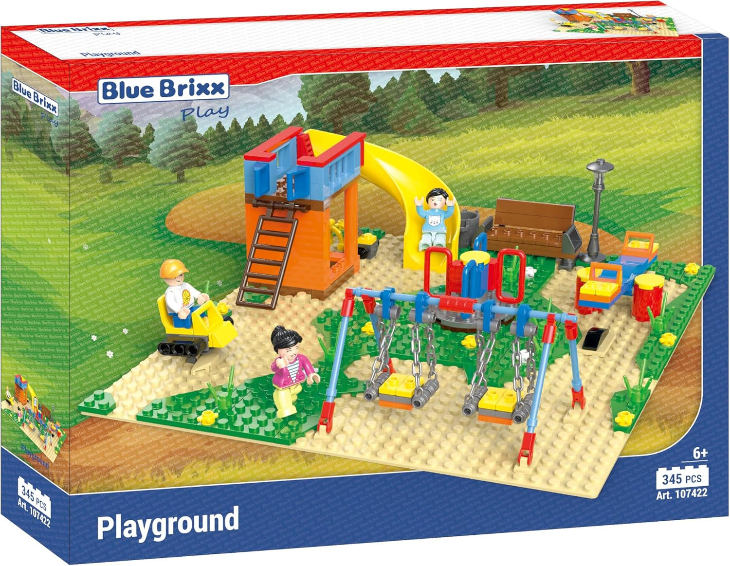 Bluebrixx Play 107422 &ndash; Playground Made of Clamping Blocks with 345 Building Elements