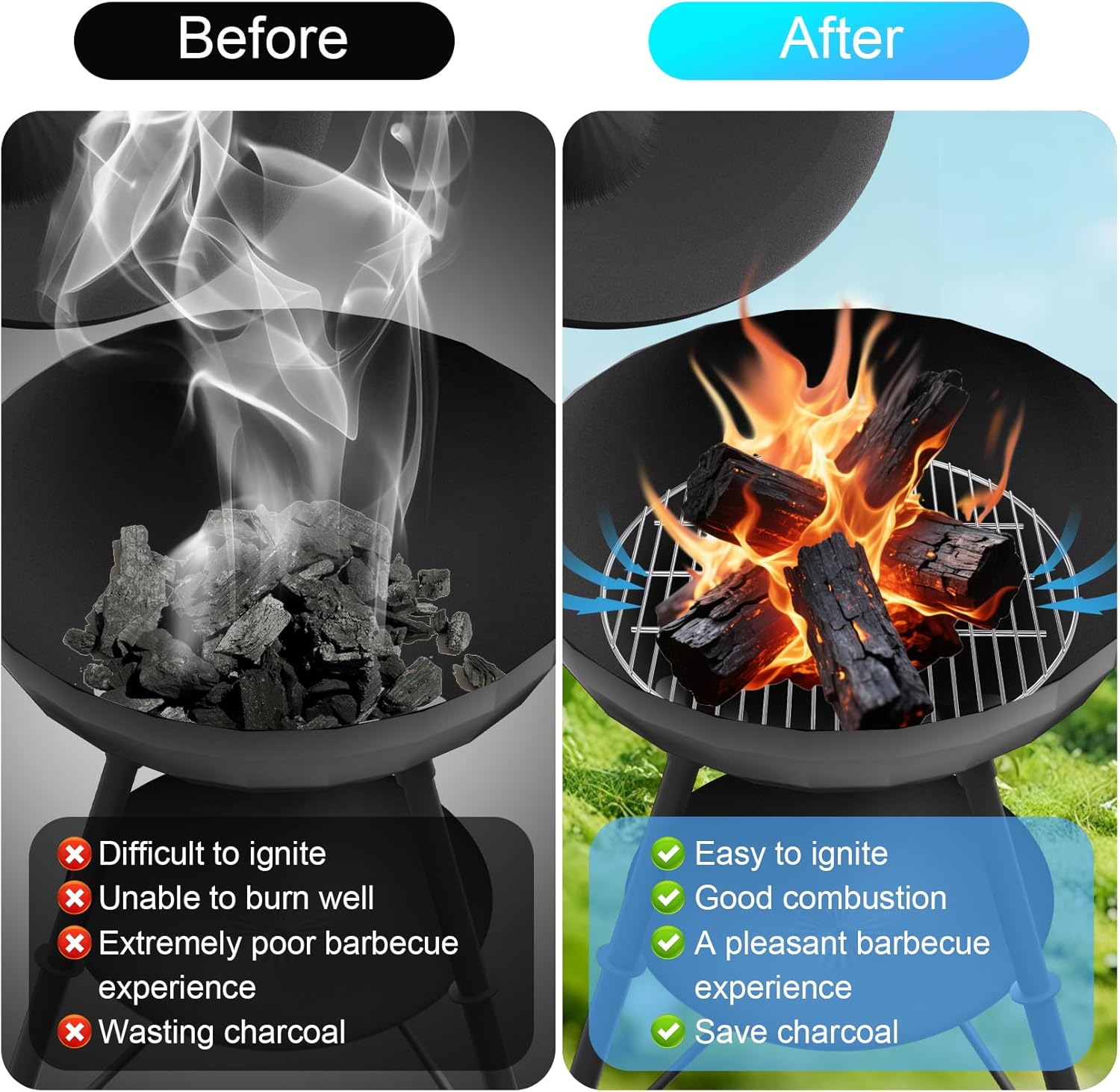 Coolbird 17 Inches Replacement Charcoal Grates for Weber 7441, Fits Various Weber 22" Charcoal Grill Models image number 6