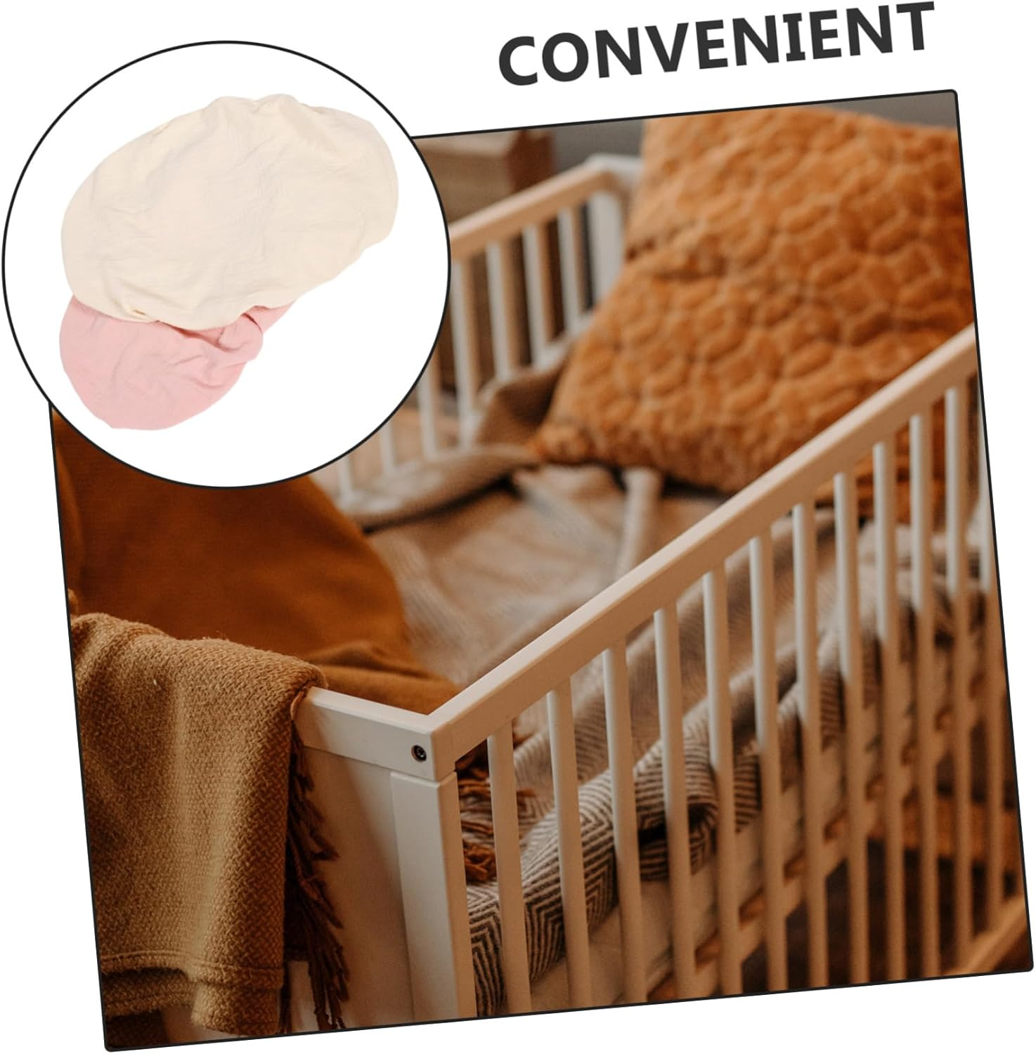 Abaodam 2Pcs Crib Fitted Muslincot Mattress Cover Washable Changing Pad for Boys Girls Safe image number 6