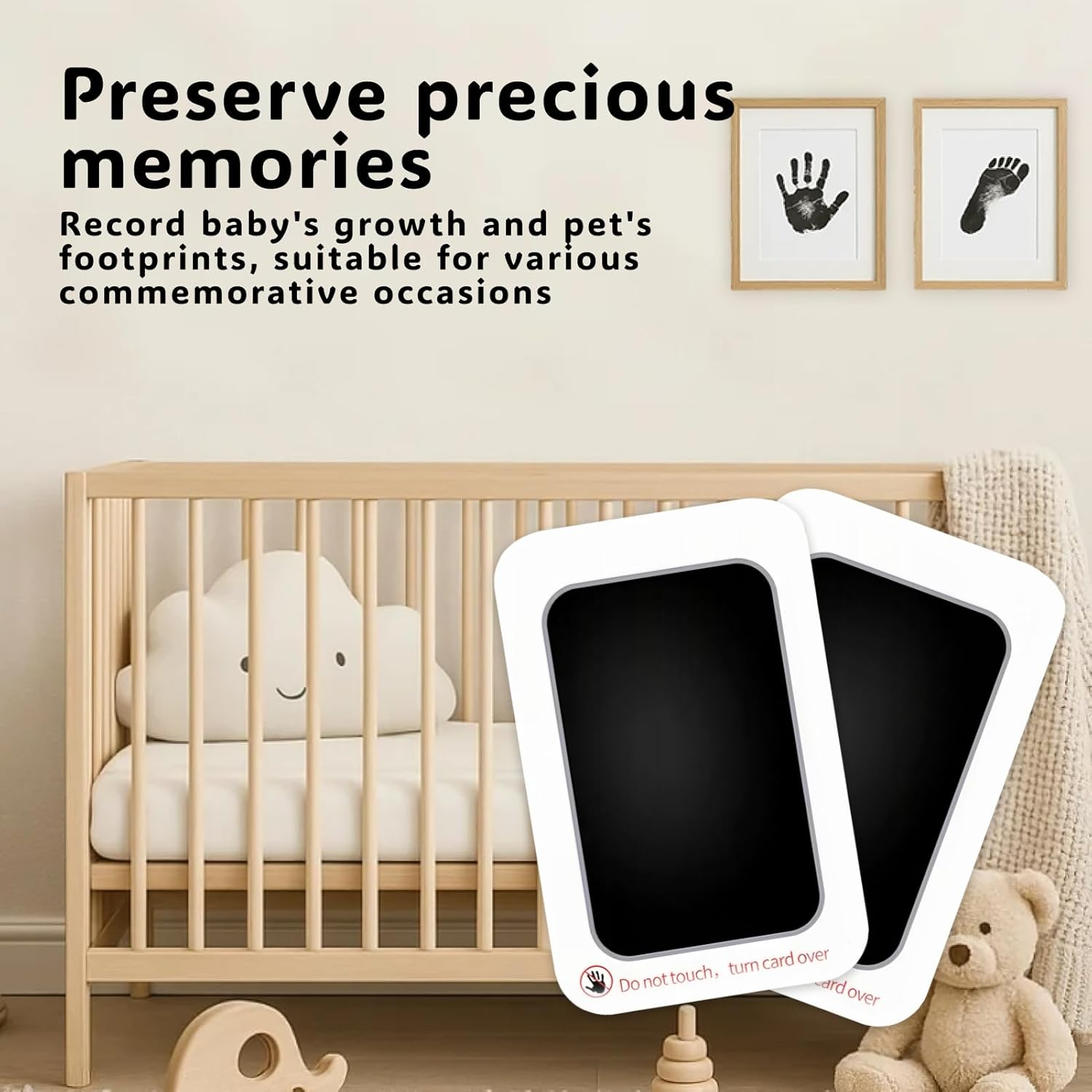4-Pack Inkless Hand and Footprint Kit, Safe Mess-Free Ink Pad for Baby Handprints and Footprints, Dog Paw Print and Nose Print Kit, Perfect Baby Keepsake for Newborns and Pets (Jet Black) image number 3