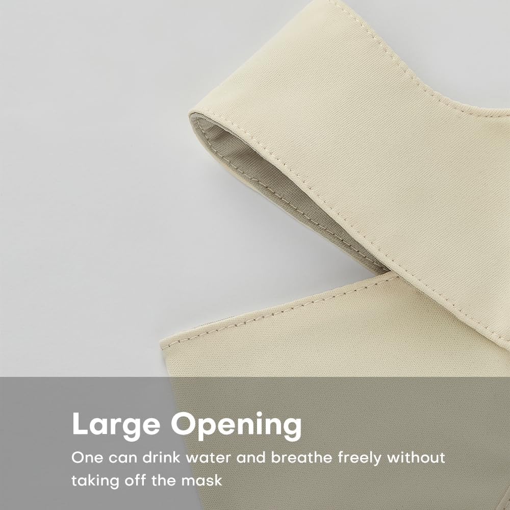 Men and Women UPF50+ Sun Protection Face Cover Cooling Breathable UV Mask with Nose Vent for Outdoor - Black(290） image number 5