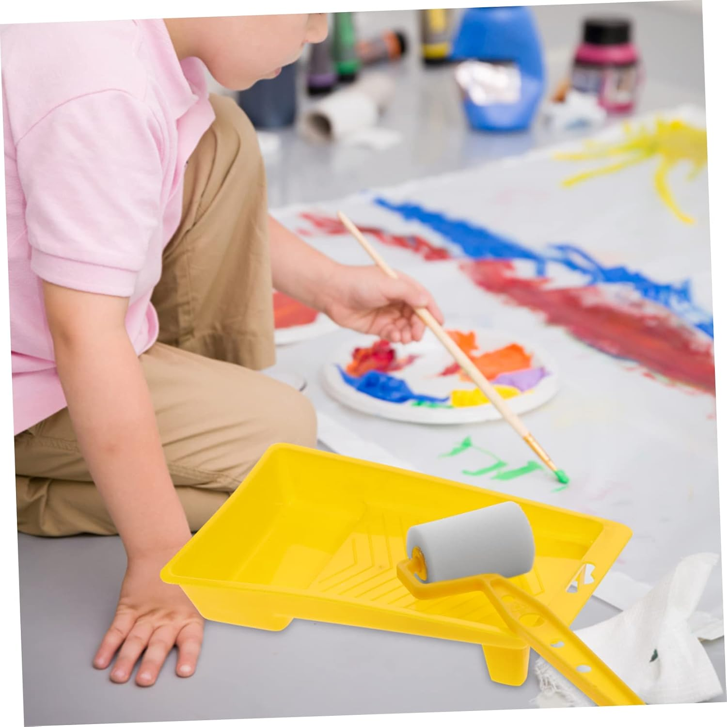 1Set Multi-Function Paint Sponge Roller for Wall Painting Home Decor Comfortable Handle for Art Projects image number 2