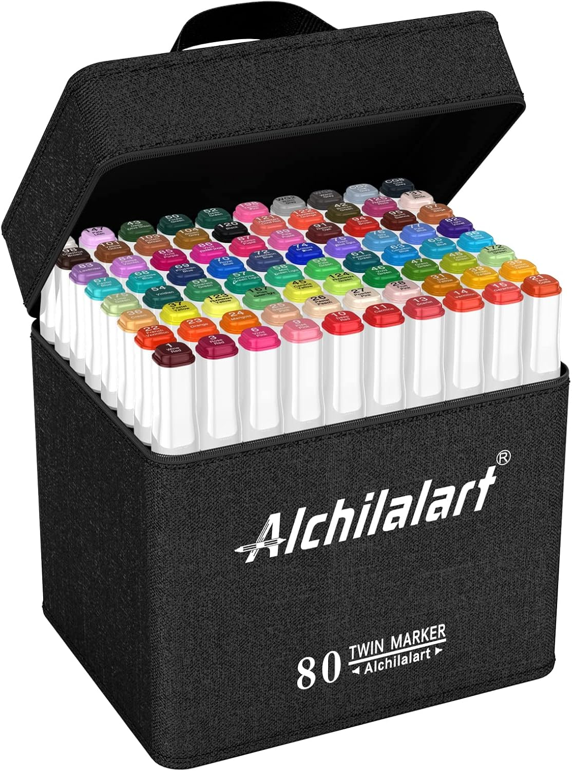 80 Colors Alcohol Markers Set, Alchilalart Artist Alcohol Markers, Animation Art Sketching Markers for Adult Kids image number 5
