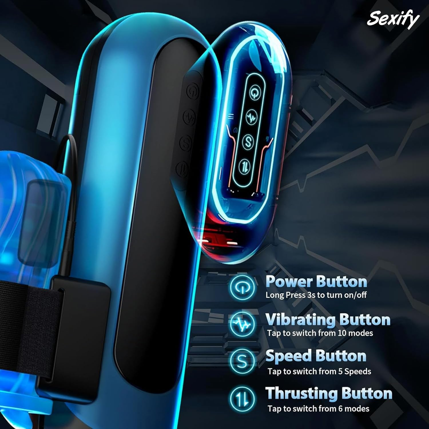 Automatic Male Masturbator Sex Toys for Men, Male Masturbator Cup with Thrusting Stroking Vibrating, Penis Stimulation, 3D Realistic Textured Electric Auto Stroker Electric Pocket Pussy Blow Job Oral Adult Toys for Men Masturbation Sex Toy image number 2