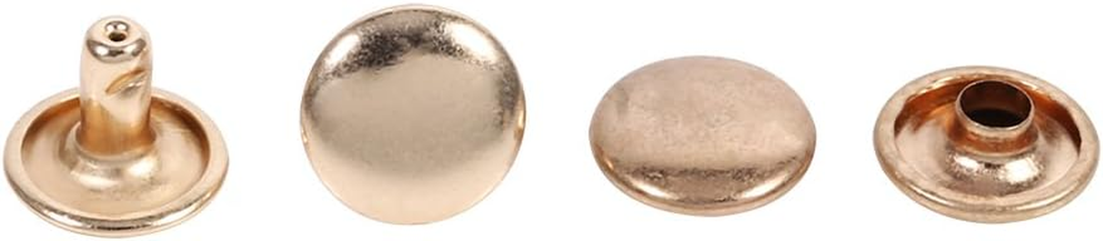 100Pcs D Double Rivet Studs - for Leather Ft, Bag & Shoe Decorations, & Easy to Use (Gold)