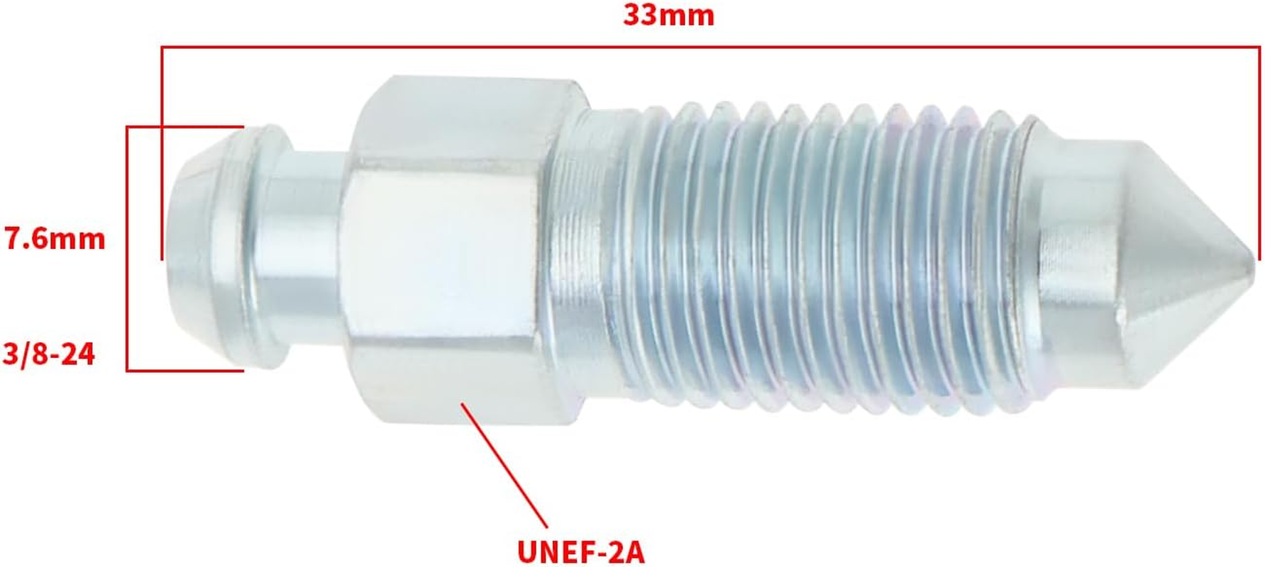 OTOTEC 4Pcs Q235 Steel Brake Caliper Bleed Screw 3/8-24 Brake Caliper Bleed Screw Nipple Compatible with Harley-Davidson 502660 Silver image number 3