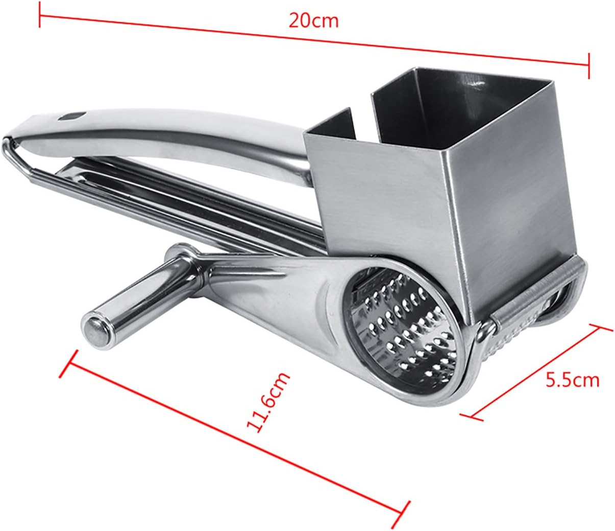 Multi Function Rotary Grater, Stainless Steel Rotary Cheese Grater, Hand Cranked Rotary Shredder for Kitchen Effortlessly Slicing and Shredding Cheese image number 1