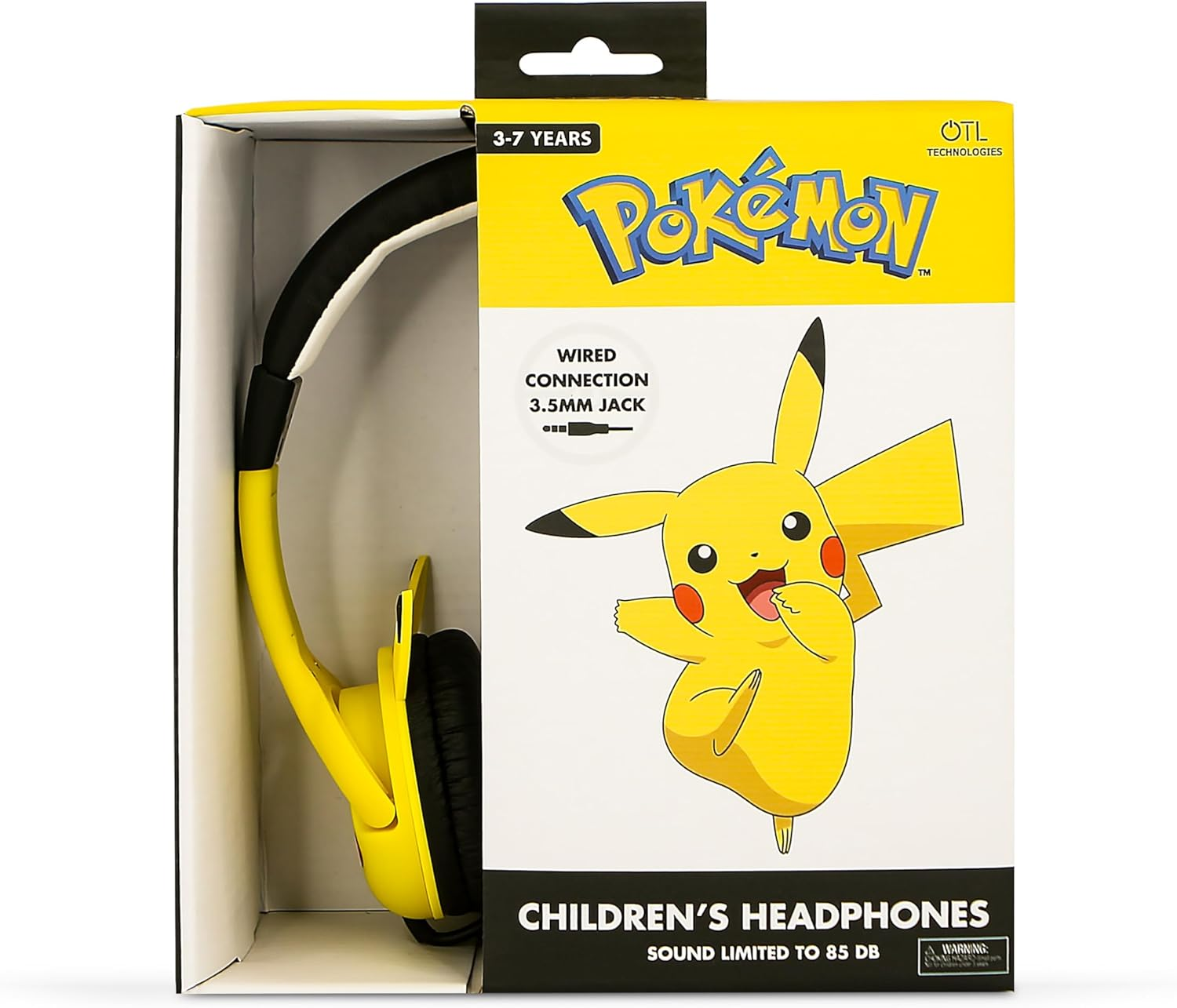 OTL Technologies PK1178 Pokemon Pikachu Ears Kids Wired Headphones Yellow image number 2