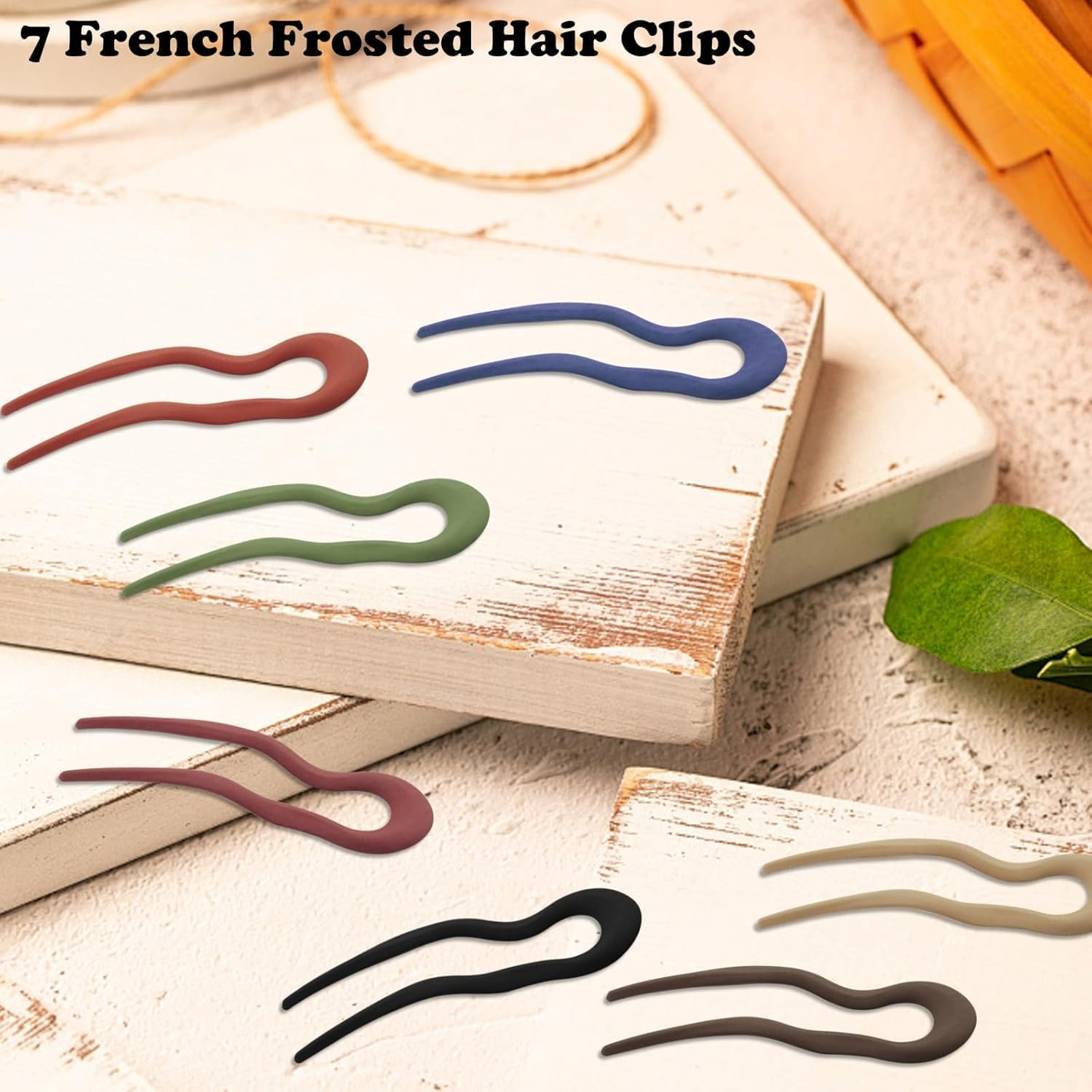 Frosted U Shaped French Hairpin, 6Pc Wavy U Shaped Frosted Twist Hairpins, French Twist Hair Pin U Shaped Hair Pin Forks for Women image number 1