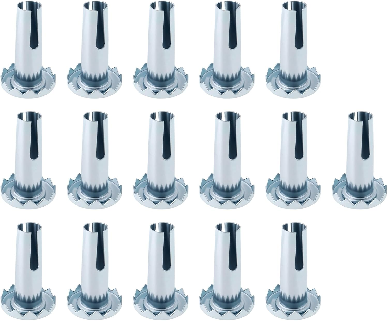 16 Pieces 3/8" X 1-1/4" Caster Sockets Furniture Sleeve Metal Inserts for 5/16" Stem Caster Grip Ring Caster Chair Legs image number 4