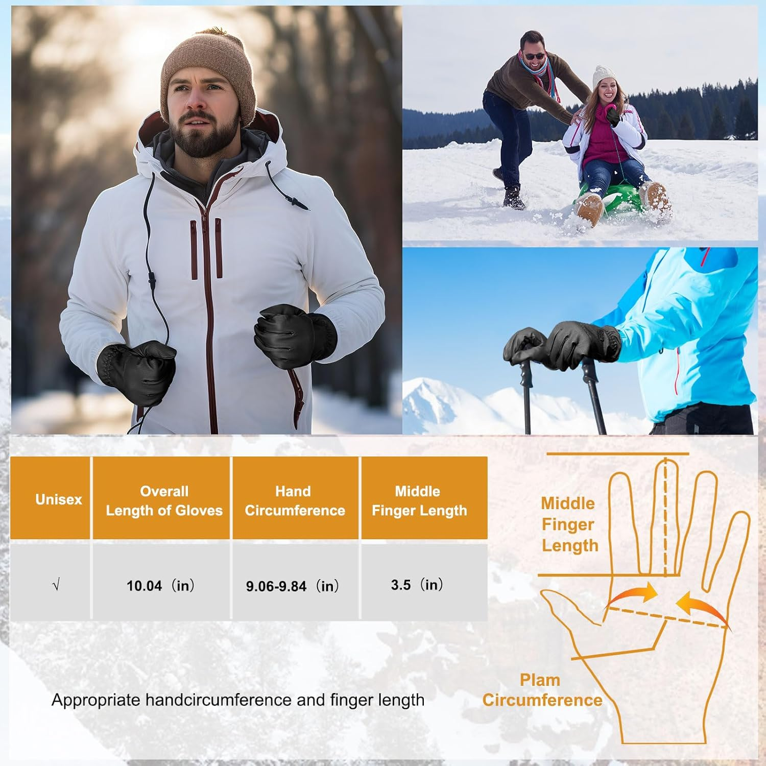 LOKZEER Winter Gloves for Men Women &ndash; Touch Screen Waterproof Windproof Warm Gloves with Thermal Lining for Running, Driving, Cycling, Hiking, and Cold Weather Outdoor Activities image number 5