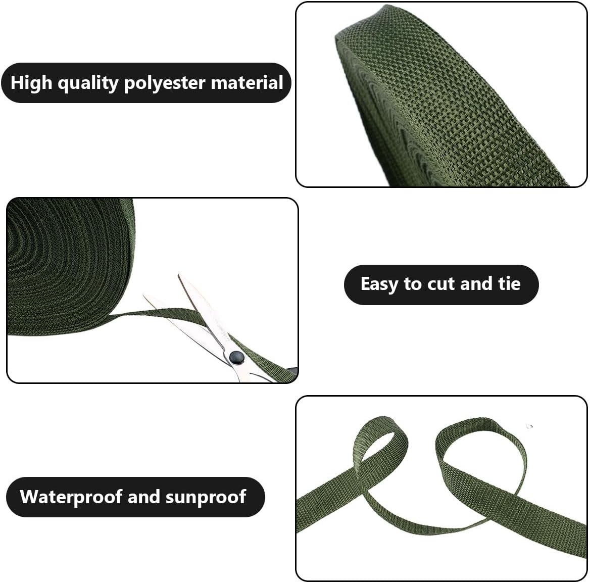 Orixo Plant Tape Green 38 M X 28 Mm, Polyester Tree Ties Tape, Plant Ties Tape, Plant Tape, Weatherproof, for Gardening, Home, Outdoor image number 6