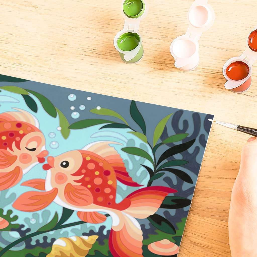 Ravensburger Malen Nach Zahlen 23507 - Verliebte Fische - Kinder Ab 9 Jahren image number 2