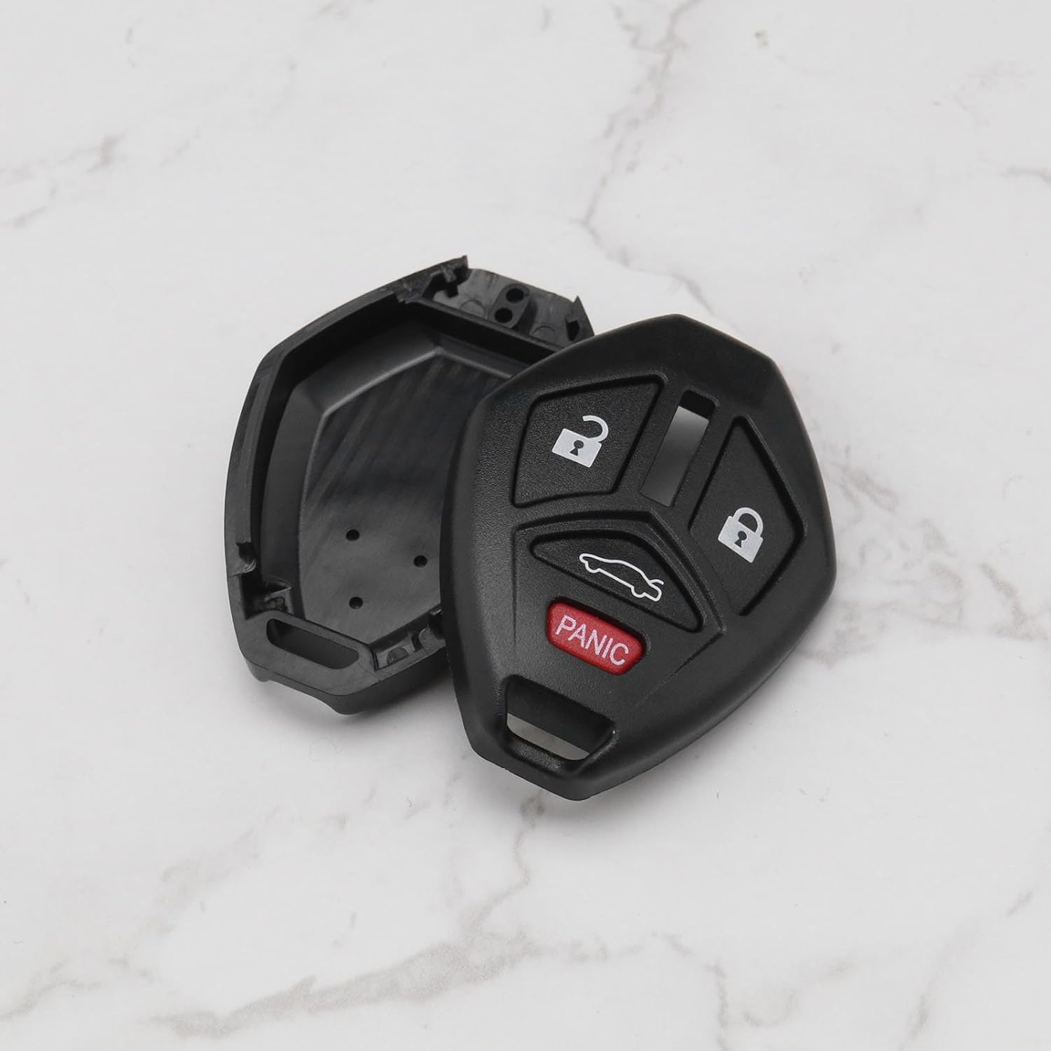 Emagtech 2Pcs Car Remote Control Key Shell without Embryo Replacement Key Shell 3+1 Button Red Horn Button Compatible with Mitsubishi Lancer Outlander image number 4