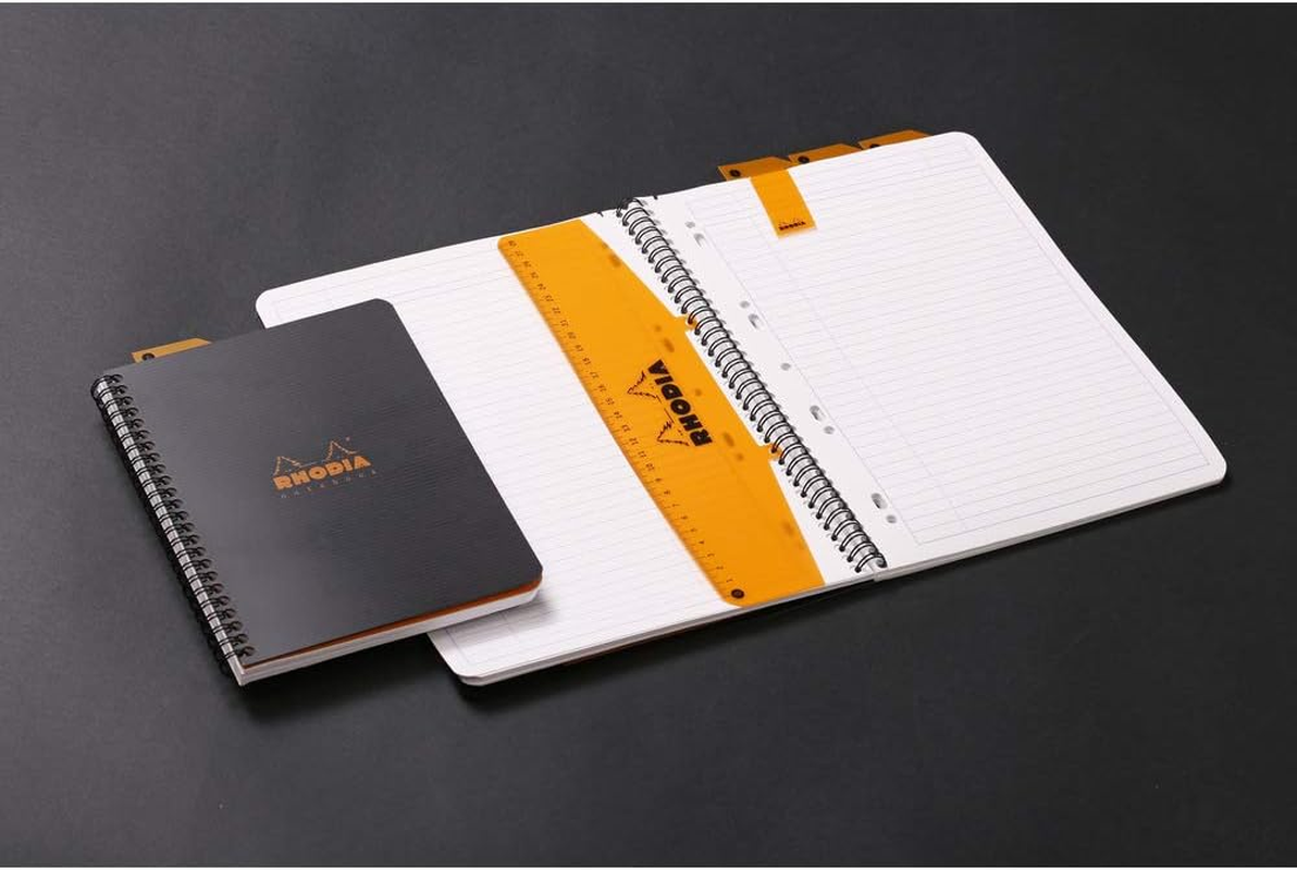 Rhodia 119911C - Spiral Notebook (Full Bound) Black A5+ | Lined | 160 Detachable Pages Perf. 6 Holes - Clairefontaine Paper 90G - Polypro Cover (Plastic) - Rhodiactive image number 6