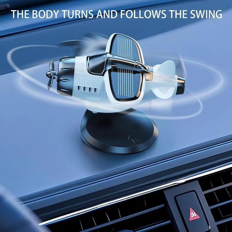 Solar- Powered Car Ornament,Light-Sensitive, Turbine Rotating Dashboard Decoration for Cars, Trucks, and Suvs ,No Battery Required, Durable ABS Material, Fun and Unique for Drivers (White) image number 6