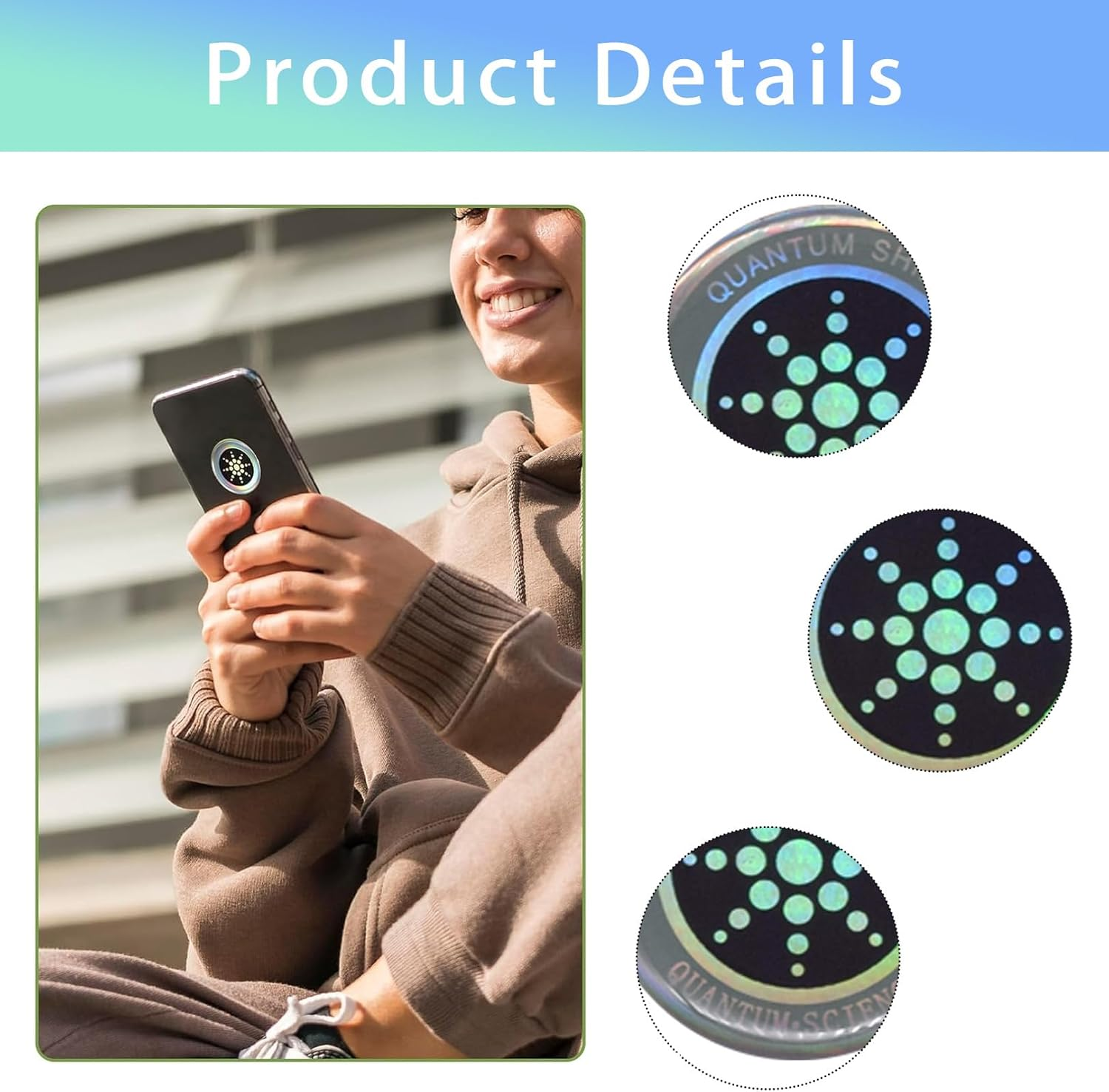 BFUZXY Pack of 12 EMF Blocker, Radiation Blocker Mobile Phone Stickers, Anti-Radiation Shielding Stickers, Self-Adhesive image number 4