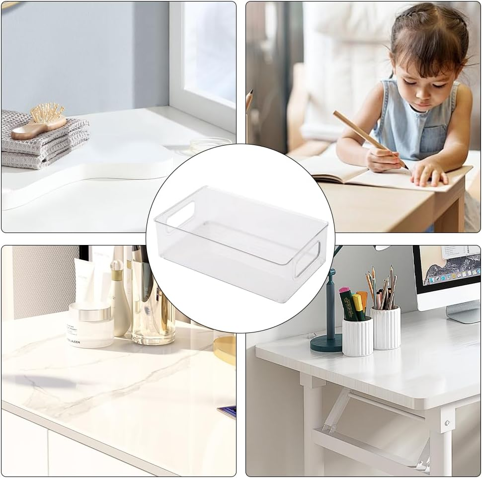 Acrylic Makeup Organizers | Acrylic Drawer Organizer Bins Stackable | Large Capacity Desktop Dorm Drawer Storage Rack for Palettes image number 2