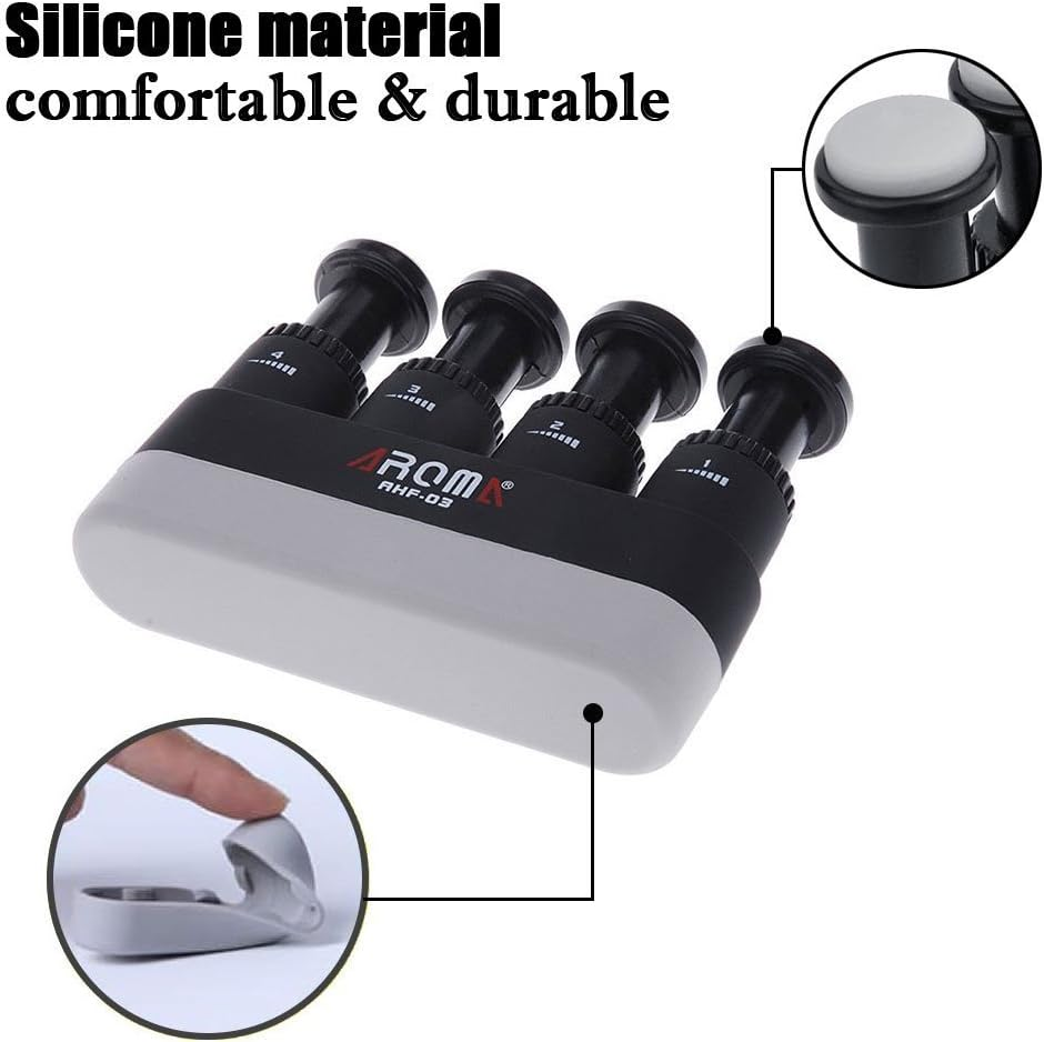 Finger Strengthener4 Tension Adjustable Hand Grip Exerciser Ergonomic Silicone Trainer for Guitarpianotrigger Finger Training Arthritis Therapy and Grip Rock Climbing (AHF-03)