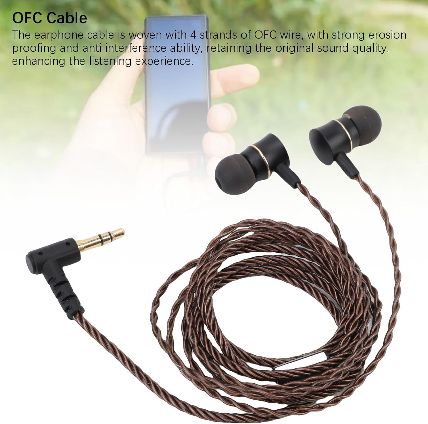 Generic Wired Earbuds, 3.5Mm Gold Plated Plug OFC Wire IEM Earphones for Phone Tablet Laptop PC Amplifier, Hifi Sound Quality in Ear Monitor Headphones for Singer Musicians Drummers