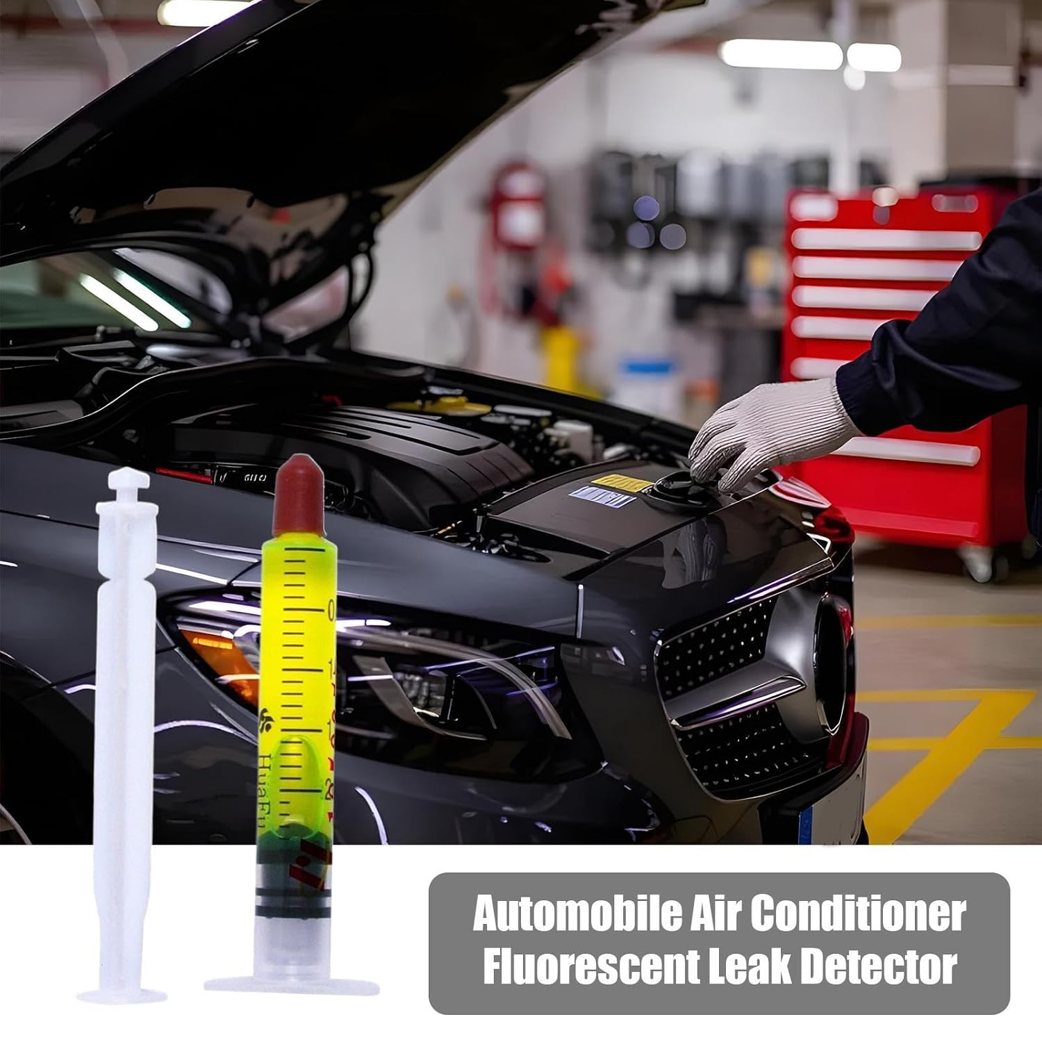 Auto Air Conditioning Leak Detection Oil Fluorescent - Refrigerant Leak Detector Agent - Effective Detector Dye for Evaporator Refrigerant - 60Ml image number 3