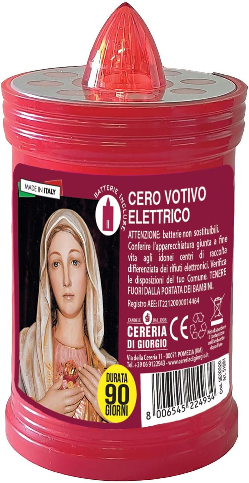 Electric Votive Candle - 90 Day Life - Batteries Included - Assorted Labels - Made in Italy Cereria Di Giorgio image number 1