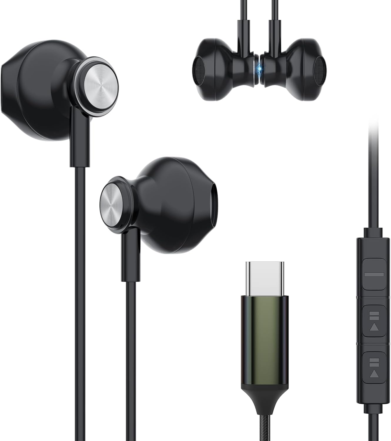 USB C Headphones for Samsung Galaxy A56 A55 A36 A26 A17 A16 A06 A54 A35 A34 S25 S24 S23 S22 S21 Ultra 5G, In-Ear Headset with Microphone for Iphone 17 16 15 Ipad Pro Airpods Pixel 7 8 9 9A image number 3