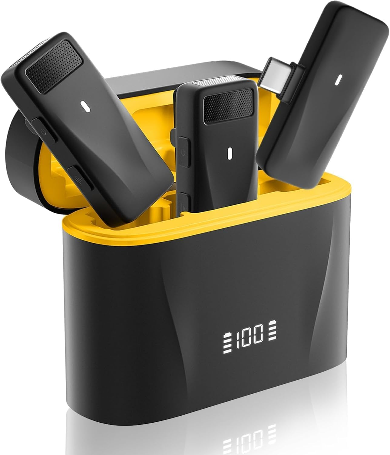 Mini Wireless Lapel Lavalier Microphone for Android, Iphone 15 16 Pro Max - 2 Pack, 32H Battery, Noise Canceling - USB C Microphone, Clip on Iphone Microphone for Video Recording