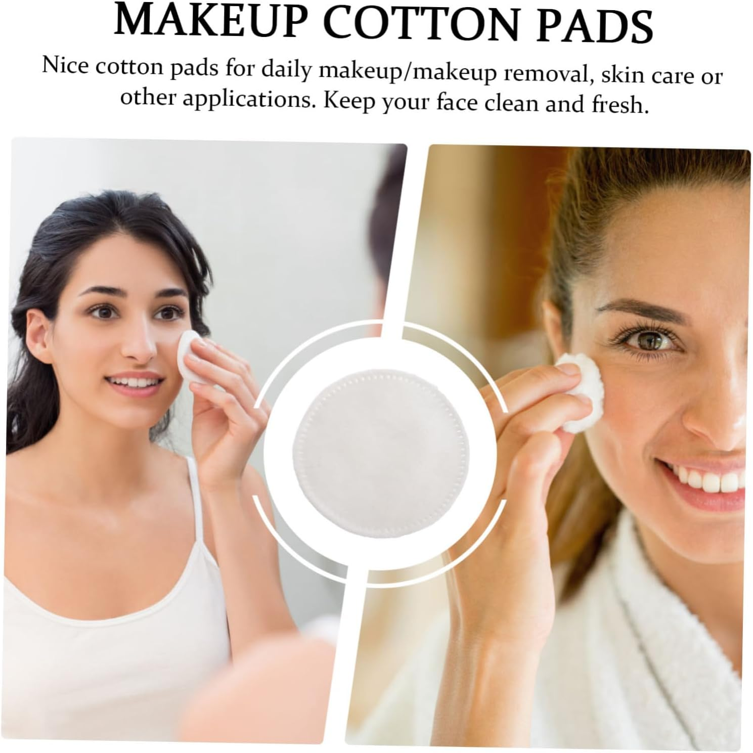 Makeup Cotton Pads Facial Cotton Pads Thickened Three-Layer Rounds 300 Pieces for Gentle Face Cleansing and Makeup Removal image number 2