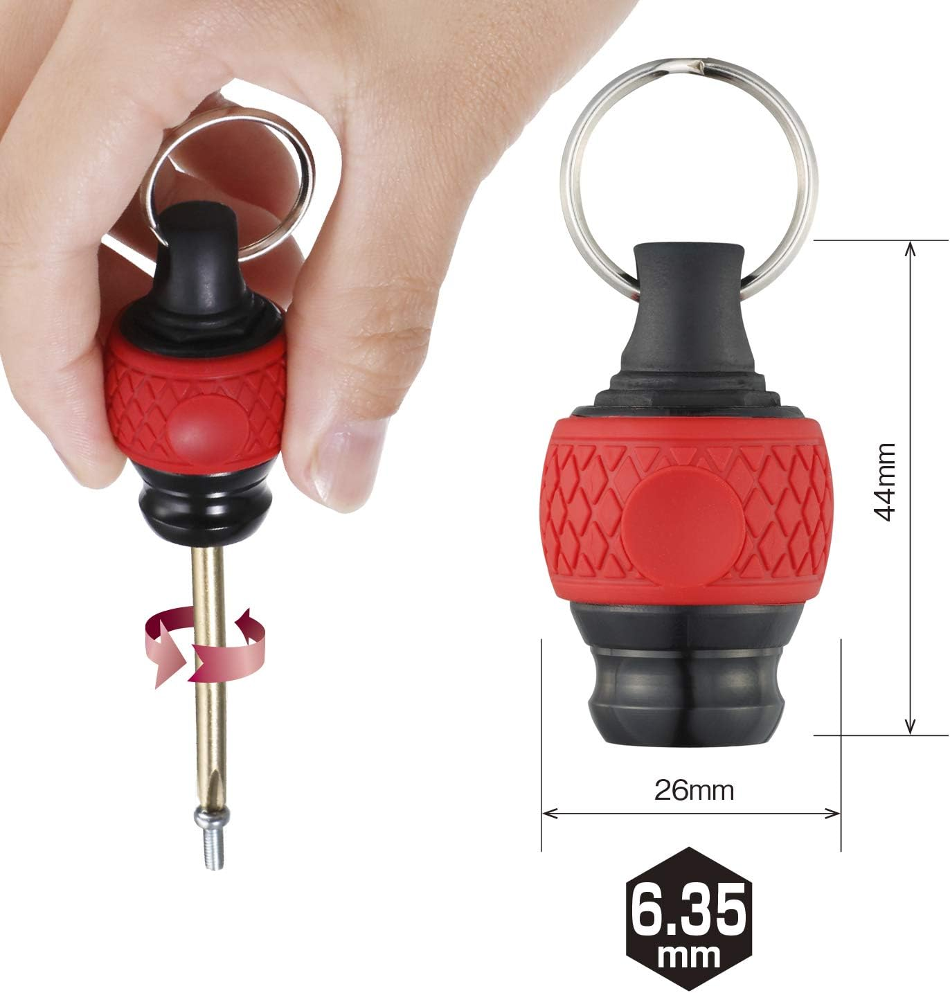 Vessel QB-22K2RY Ball Grip Quick Catcher, 2 Pack (Red & Yellow) Bit Holder image number 4