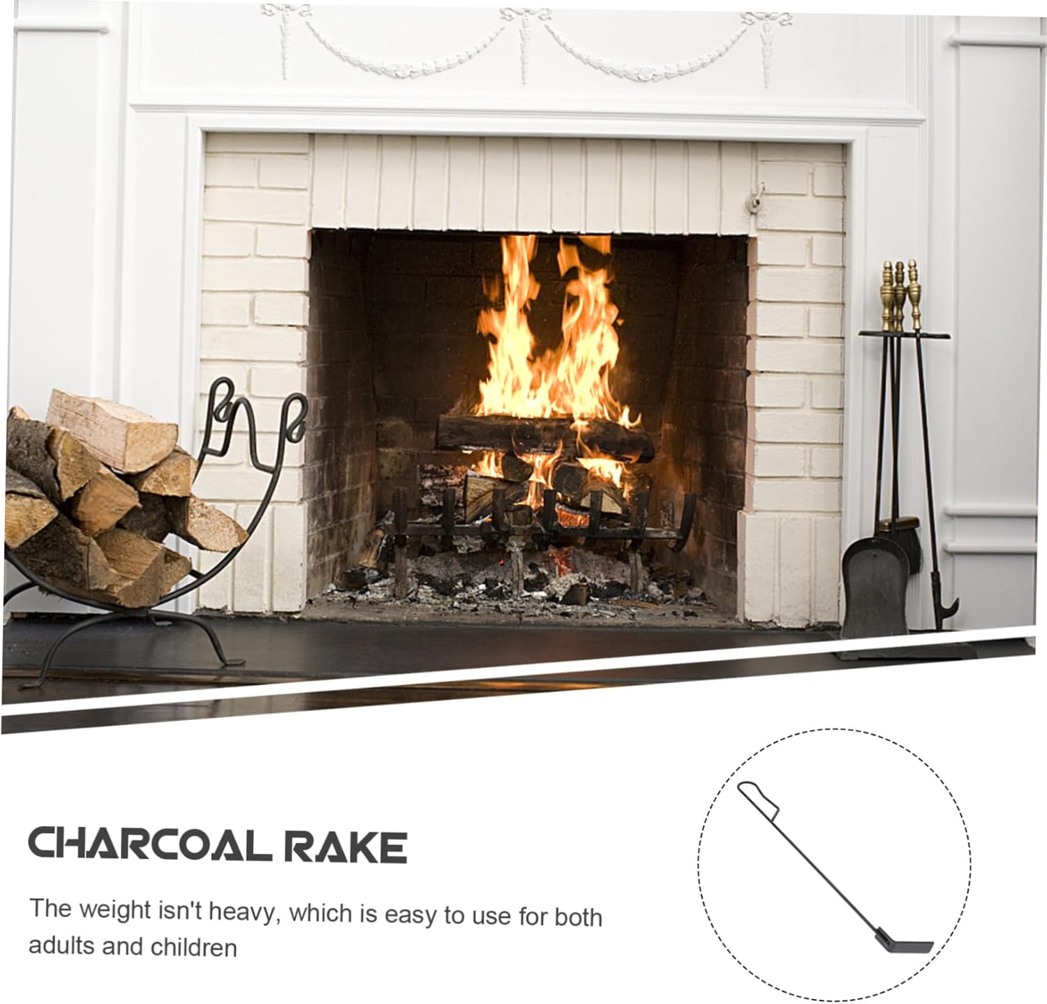 Totority Charcoal Ash Tool Coal Shovel Rake for BBQ Grill Stove Cleaning Lightweight Outdoor Home Multipurpose Scraper for Coal Soil Garbage Removal image number 3