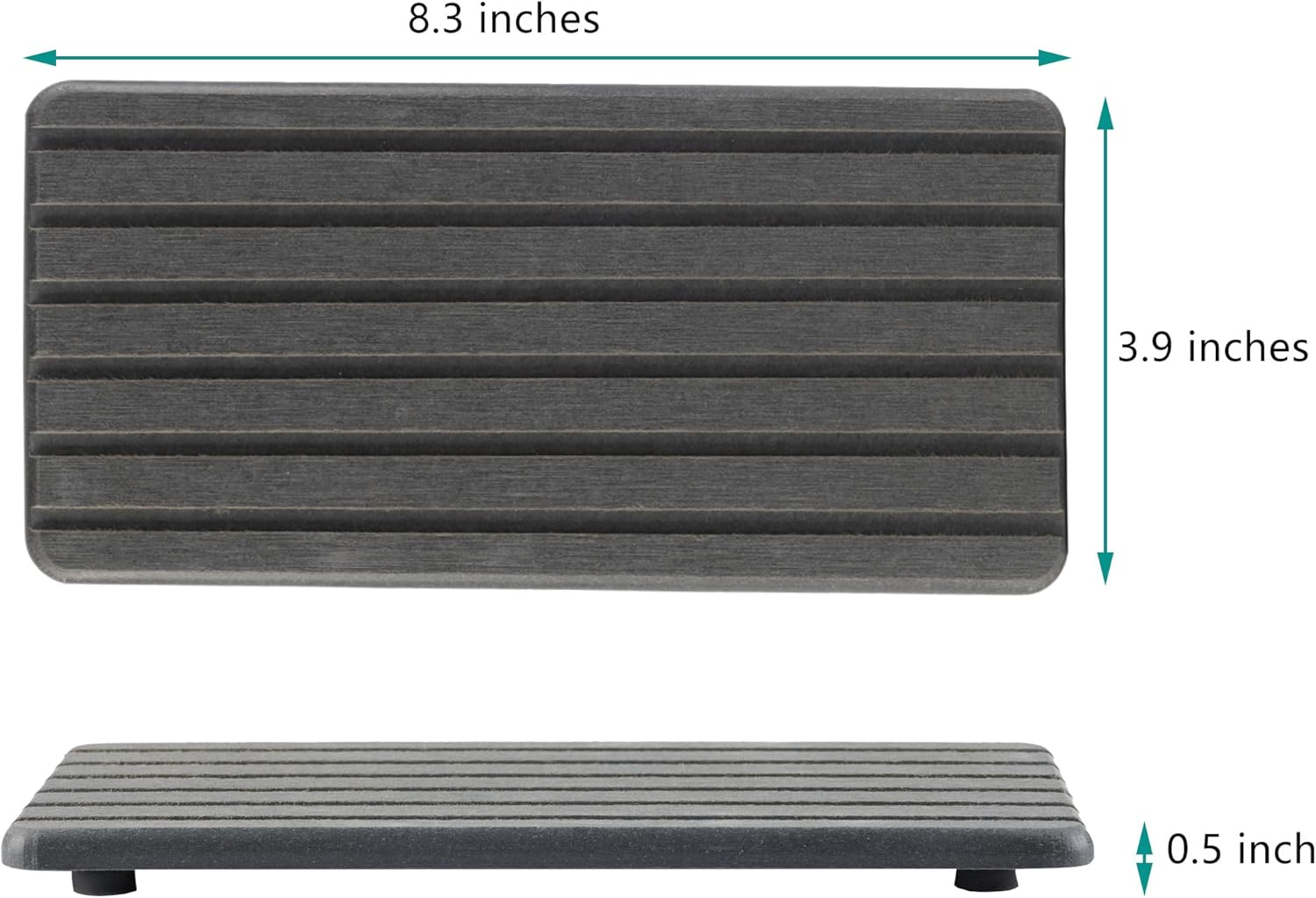 2 PCS Water Absorbent Diatomite Coasters Rectangle, Grooved Design, Water Absorbing Stone Used for Hand Soaps & Plants & Toiletries in the Modern Home image number 1