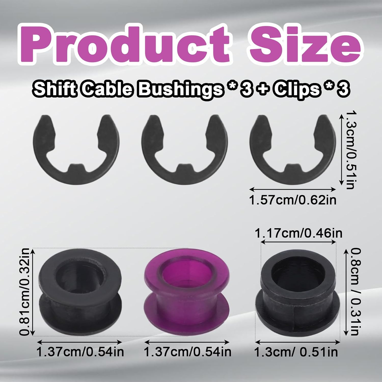 3Pcs Shift Cable Bushing Repair Kit, Transmission Shift Linkage Bushing Repair Tool Kit with Clips Compatible with OEM# 33835-08010 33820-02370 image number 1