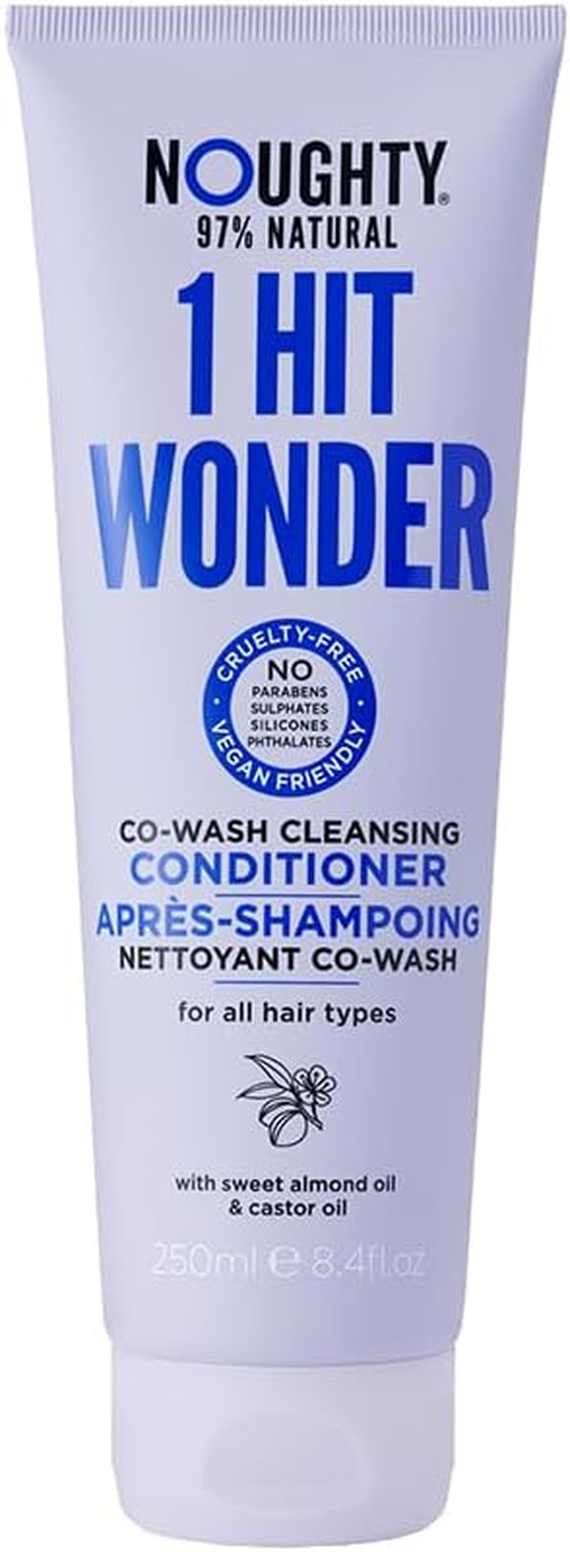 Noughty 97% Natural 1 Hit Wonder Co-Wash, Non Foaming 2 in 1 Shampoo and Conditioner, with Sweet Almond Oil and Castor Oil, Sulphate Free Vegan Haircare, 250Ml image number 5