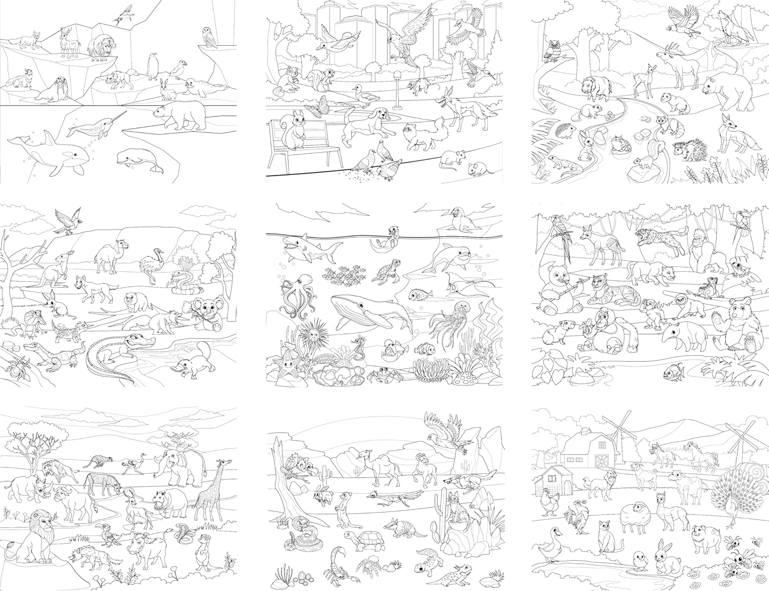 Animal Habitats Sticker and Coloring Book. 9 Habitats with Stickers and Coloring Pages. Engaging, Educational, Interactive, Fun, and Colorful., 198168669563 image number 6