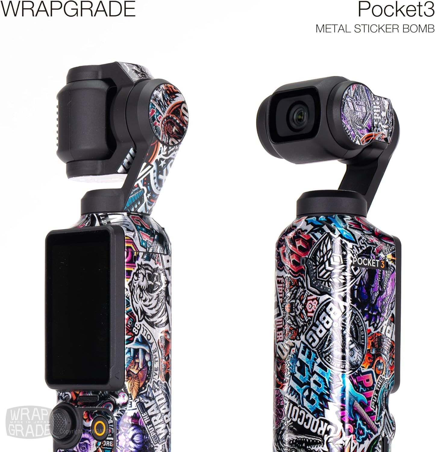 WRAPGRADE Skin Stickers Compatible with DJI Osmo Pocket 3 Decal (Metal Sticker Bomb) - Blue Rustic Metal image number 7