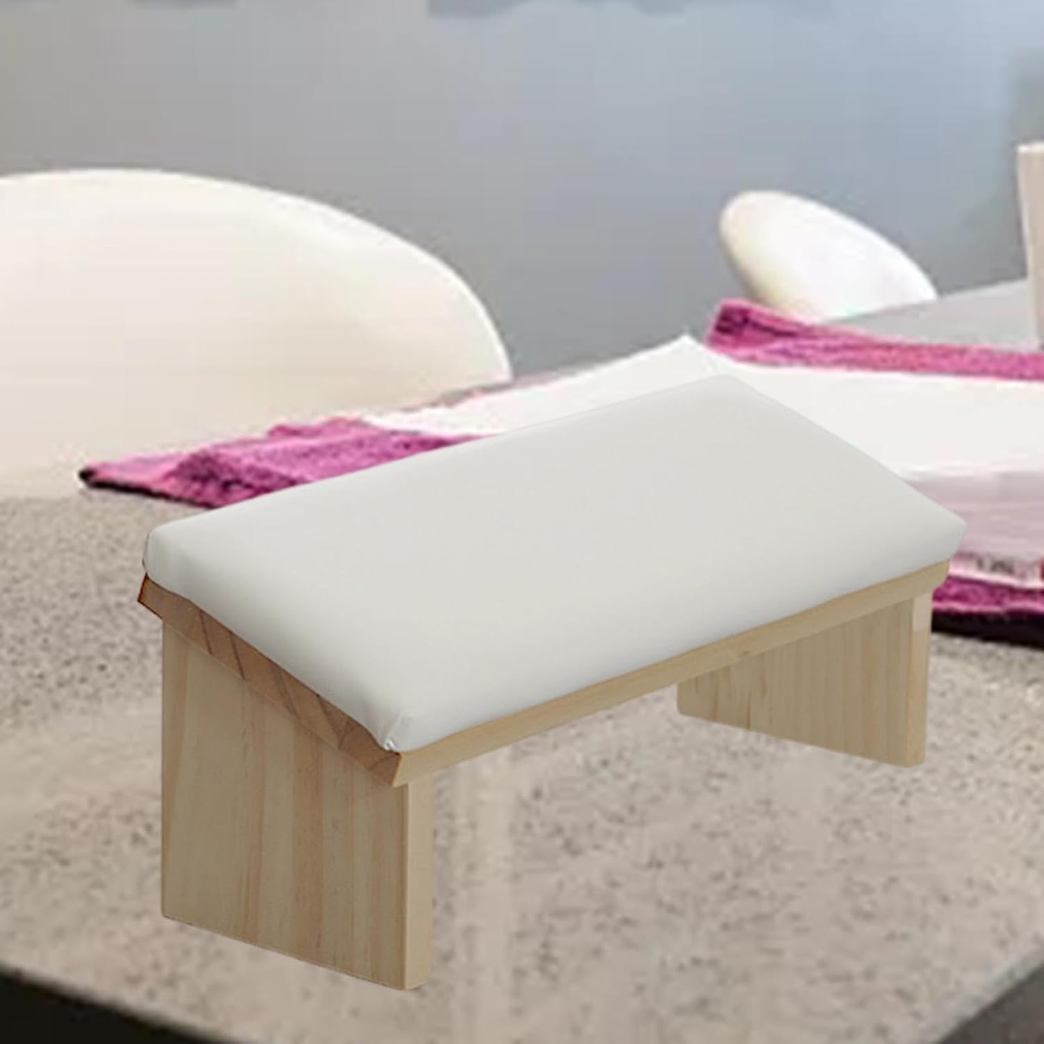 Generic Nail Arm Rest, Manicure Hand Rest, Nail Hand Rest, Cushion, Nail Technician Accessories, White - Pink image number 5