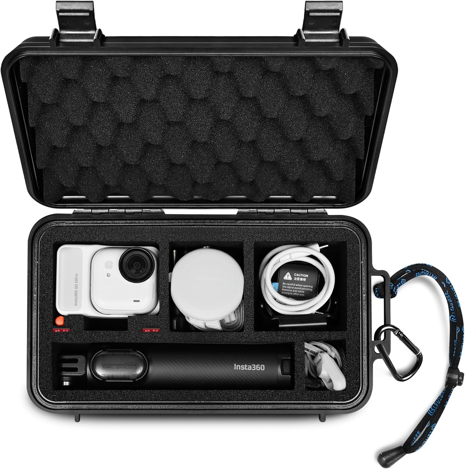 Lekufee Travel Waterproof Hard Case for Insta360 GO Ultra, Standard Bundle, Creator Bundle, and Other Accessories(Case & Bag Only)