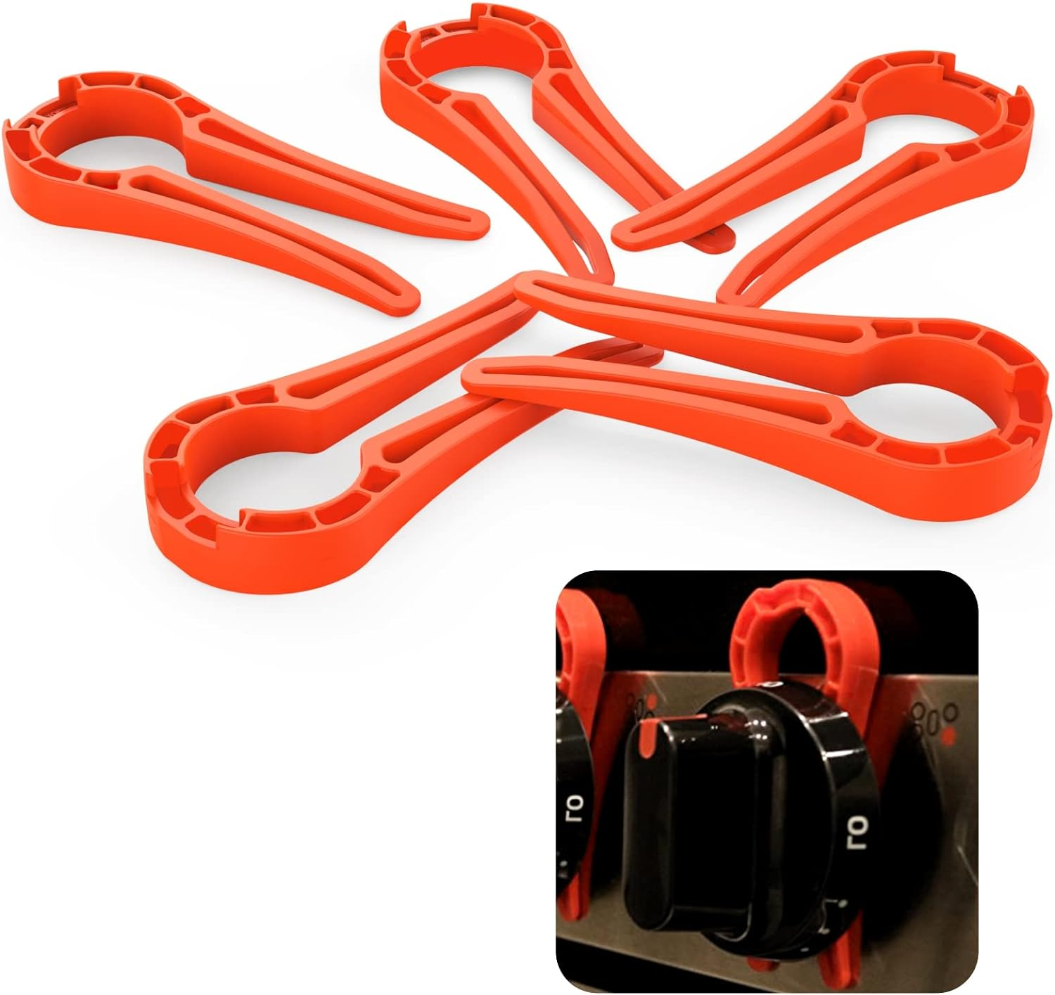 Stove Stoppaz Stove Knob Locks (5 Pack), Child Safety Guards, Durable Design - Baby and Pets Proof (Red) image number 1