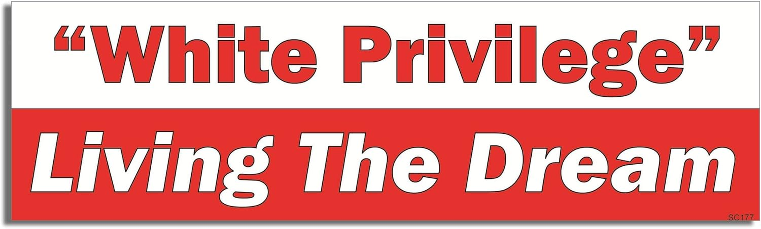 Gear Tatz - White Privilege Living the Dream - Political,Conservative- Bumper Sticker - 3 X 10 Inches - Professionally Made in the USA (Vinyl,X1) image number 1