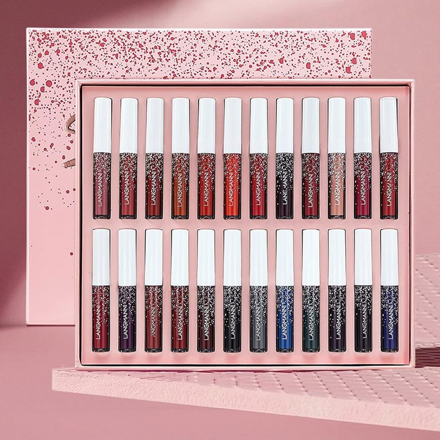 Fantasyday 24 Colours Matte Nude Tones Lipstick Set Waterproof Durable Liquid Lip Gloss Women Lips Moisturising Lip Care Lipsticks Gift Set for Full Looking Lips