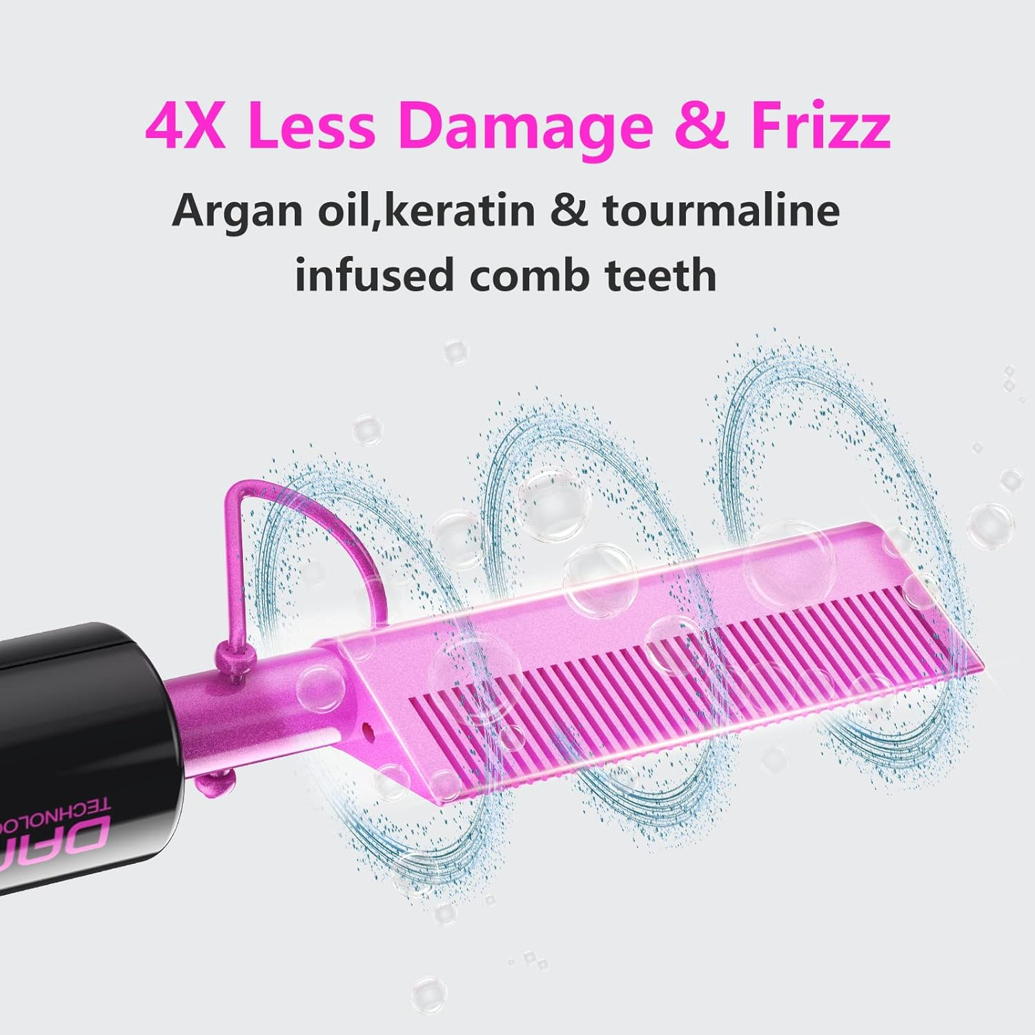 DAN Technology Hot Comb,Mini Hot Comb,Dual Voltage Pressing Comb,450℉ Hot Comb Straightener,Fast Heating Plug in Hot Comb,Ceramic Hot Comb for Lace Front Wigs,Hot Comb for Black Women Hair image number 3