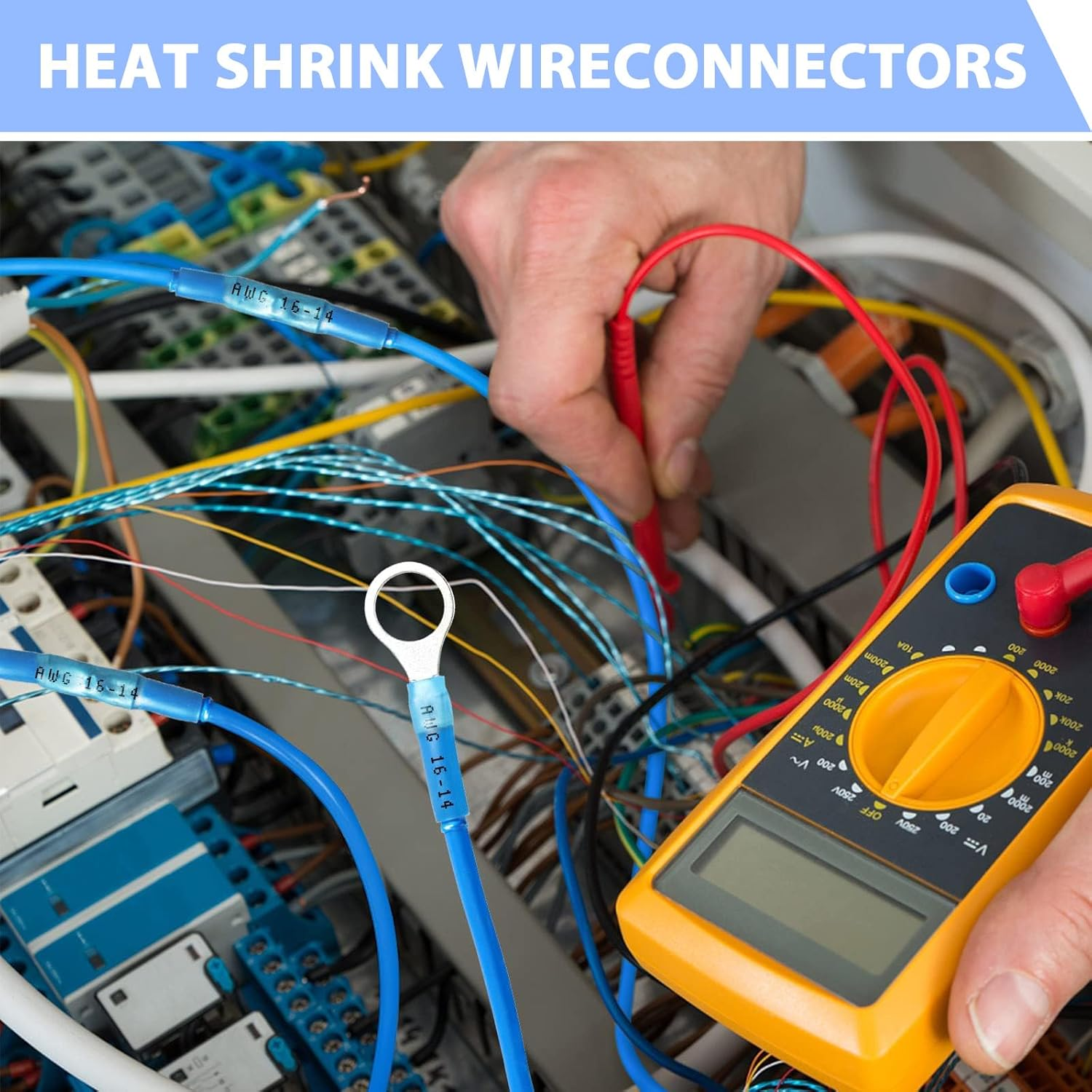 210Pcs Heat Shrink Butt Connectors, Marine Grade Waterproof Electrical Crimp Wire Connectors Kit-Tinned Red Copper Insulated, for Boat, Truck, Stereo, Joint(4 Colors/4Sizes) image number 6